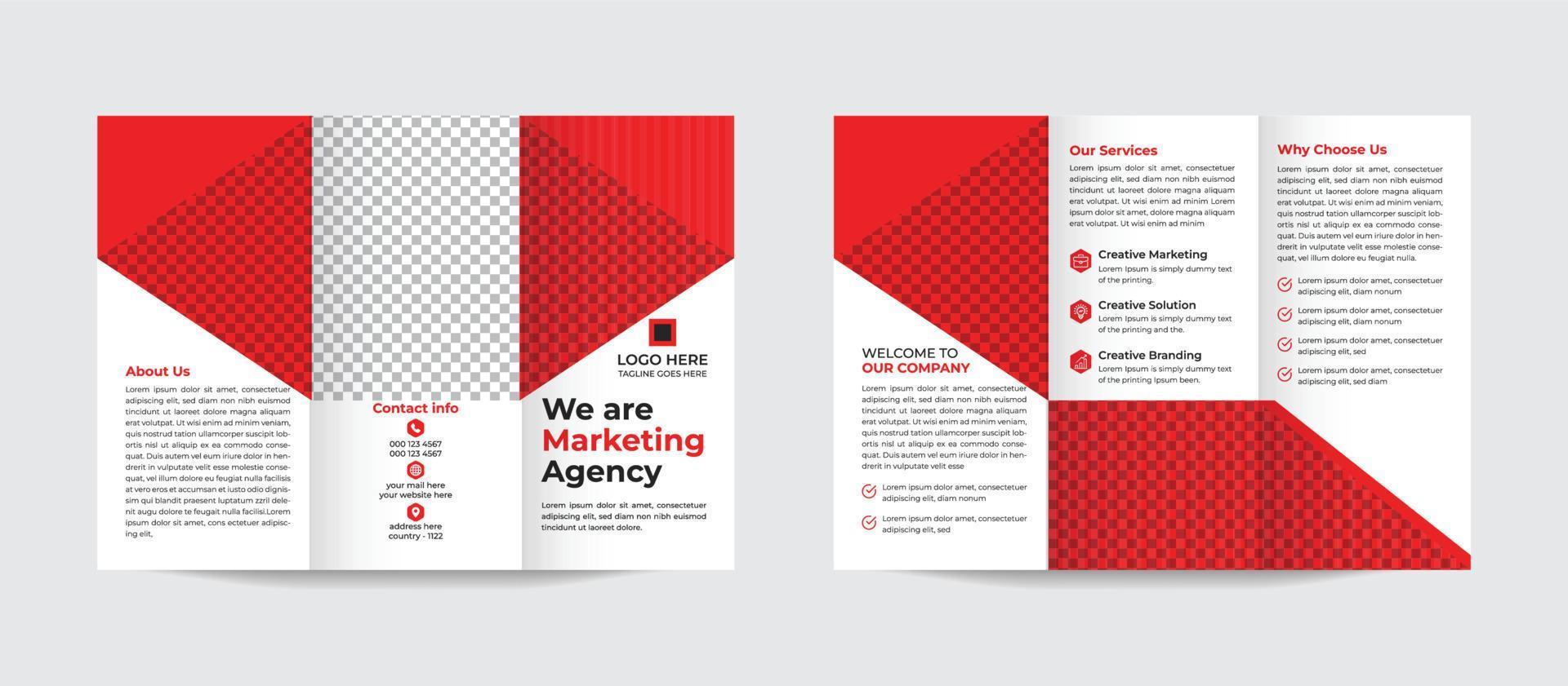 modèle de brochure moderne à trois volets design géométrique minimaliste pour les entreprises et les entreprises. modèle de vecteur de brochure de concept créatif. vecteur professionnel