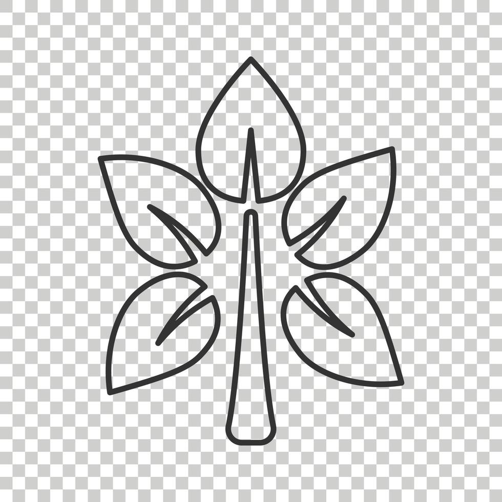 icône de feuille dans un style plat. illustration vectorielle de plante sur fond isolé blanc. concept d'entreprise de signe de fleur. vecteur