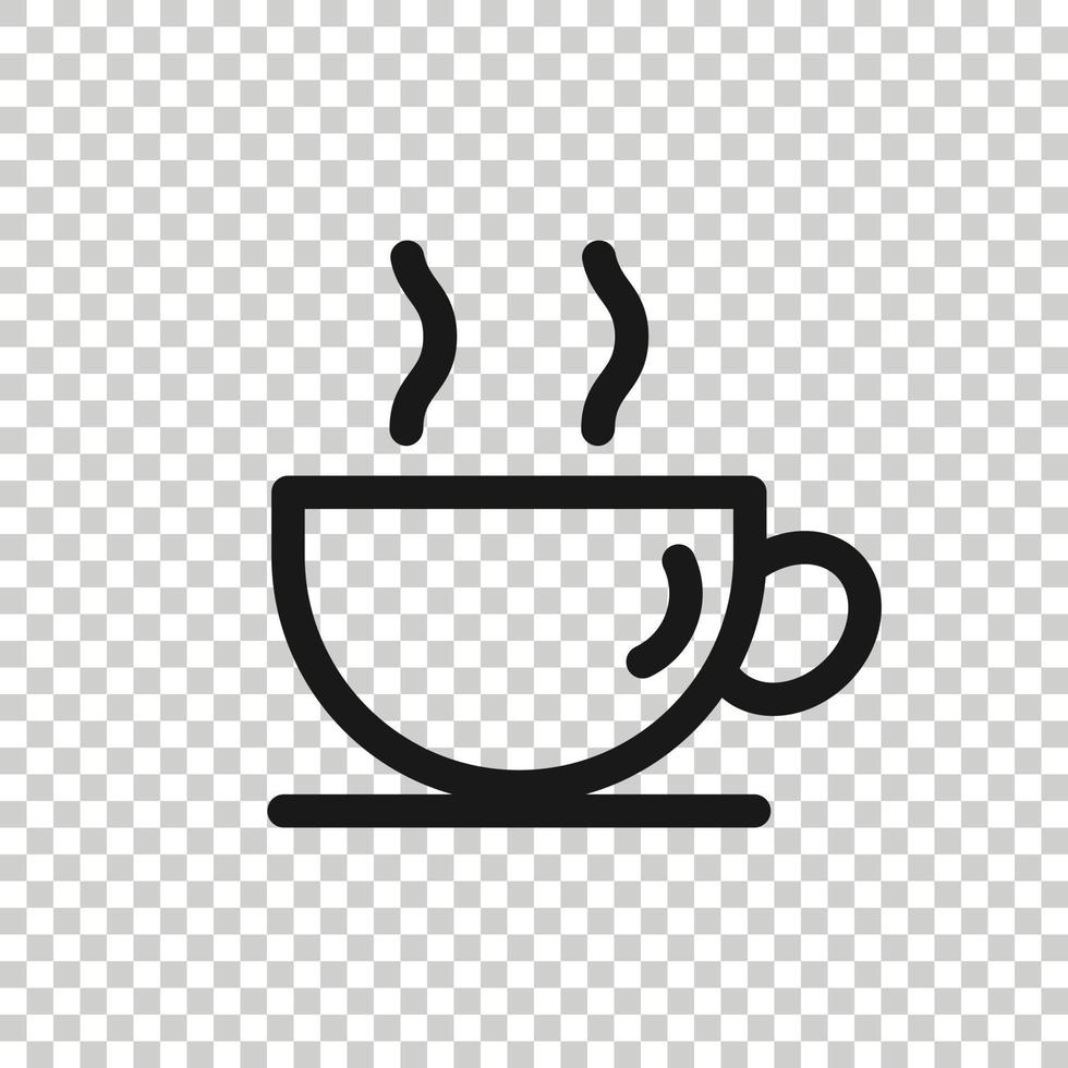 icône de tasse de café dans un style plat. illustration vectorielle de thé chaud sur fond blanc isolé. boire le concept d'entreprise de tasse. vecteur