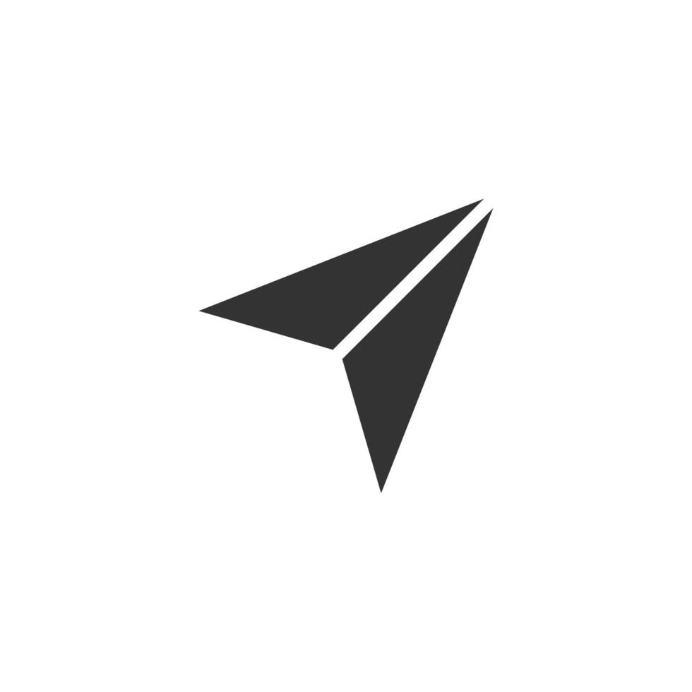 icône d'avion en papier dans un style plat. illustration vectorielle de message envoyé sur fond blanc isolé. concept d'entreprise de sms aériens. vecteur