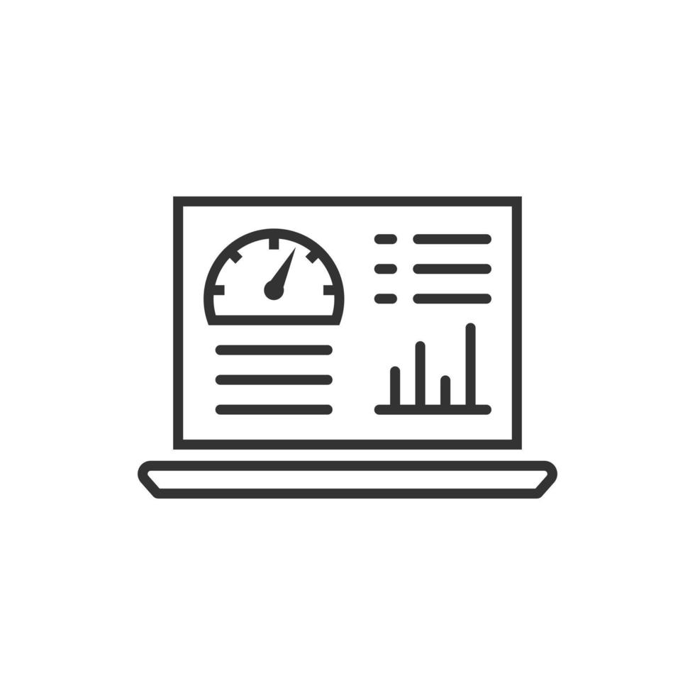 icône de tableau de bord dans un style plat. analyseur de finances illustration vectorielle sur fond blanc isolé. concept d'entreprise d'algorithme de performance. vecteur