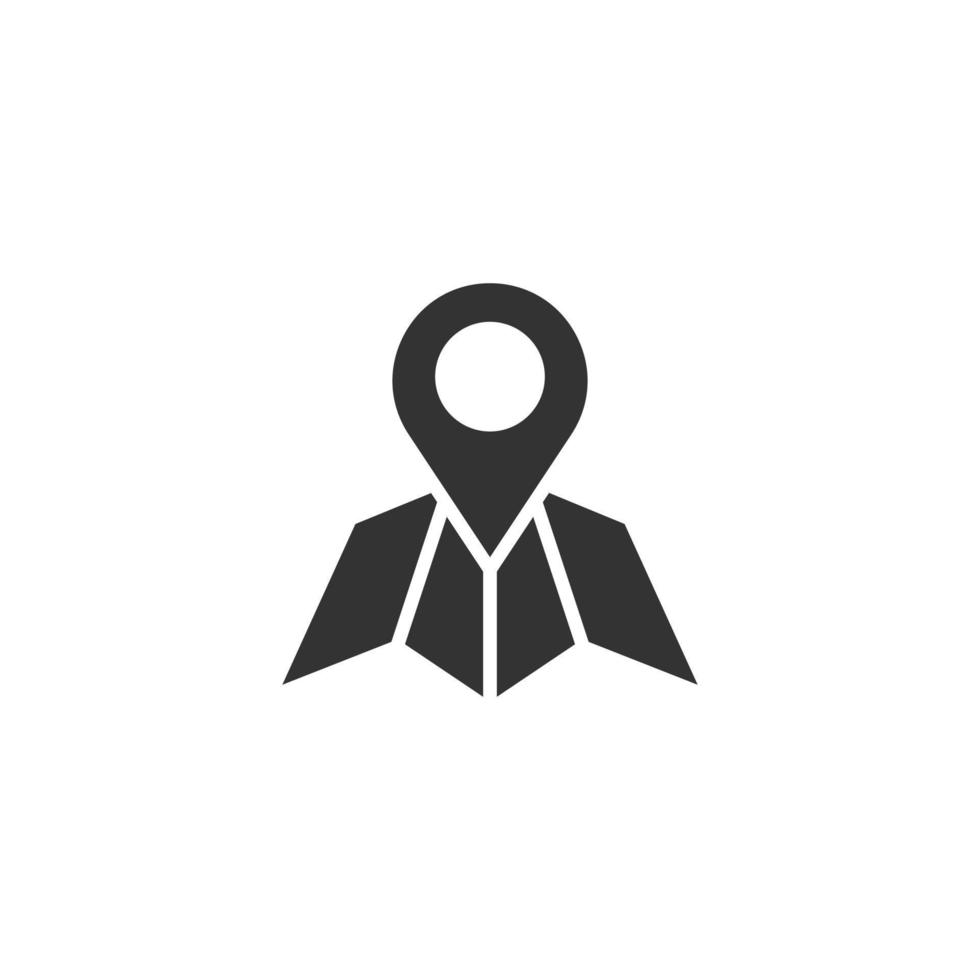 icône de broche de carte dans un style plat. illustration vectorielle de navigation gps sur fond blanc isolé. localiser le concept d'entreprise de position. vecteur