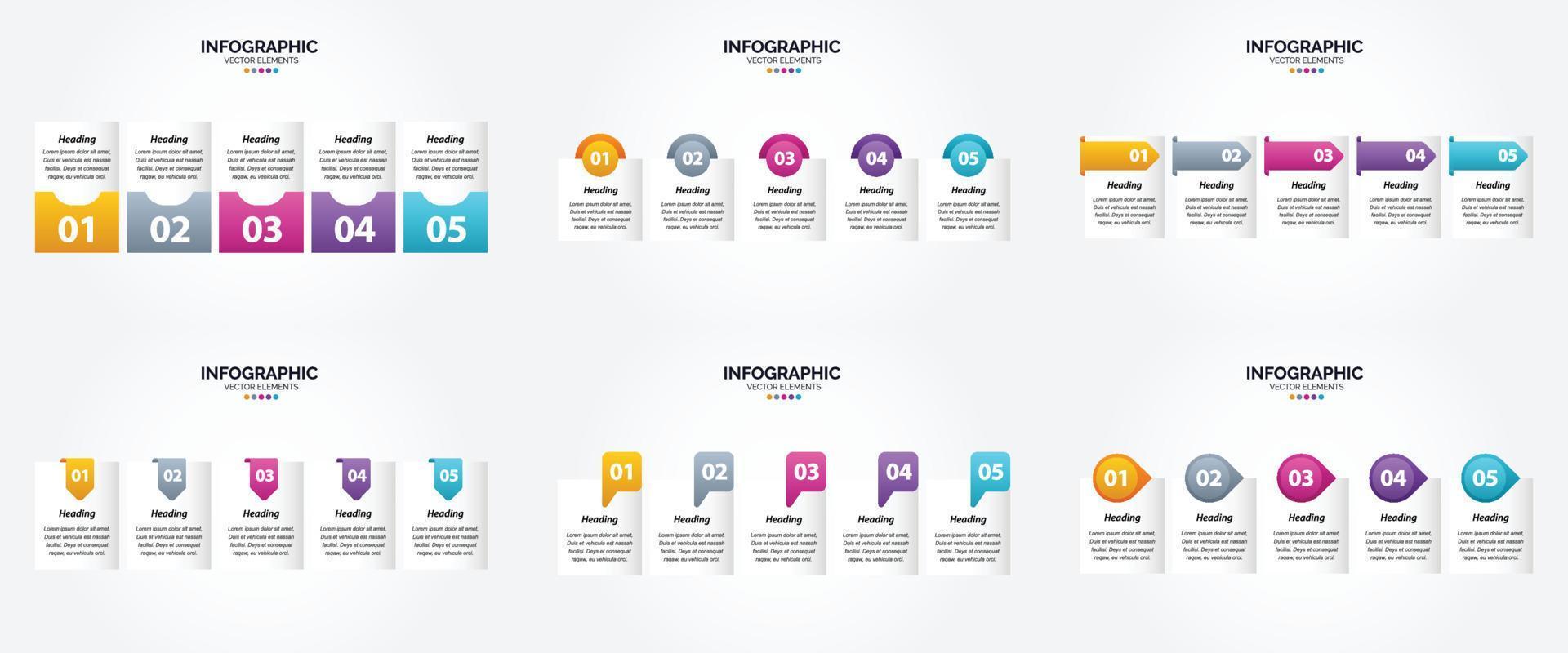 ensemble de conception plate d'infographie d'illustration vectorielle pour la brochure publicitaire et le magazine vecteur