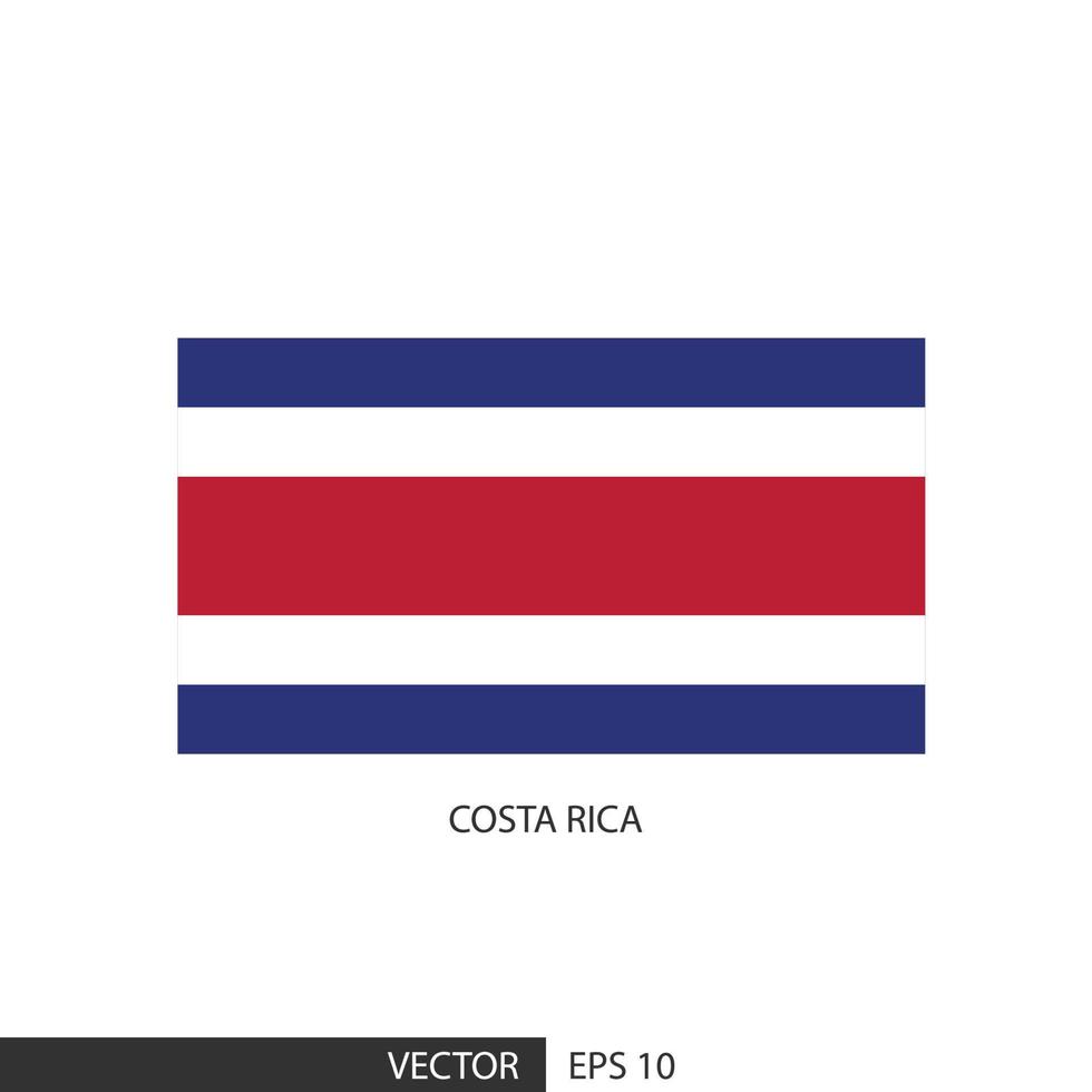 drapeau carré costa rica sur fond blanc et spécifiez est le vecteur eps10.