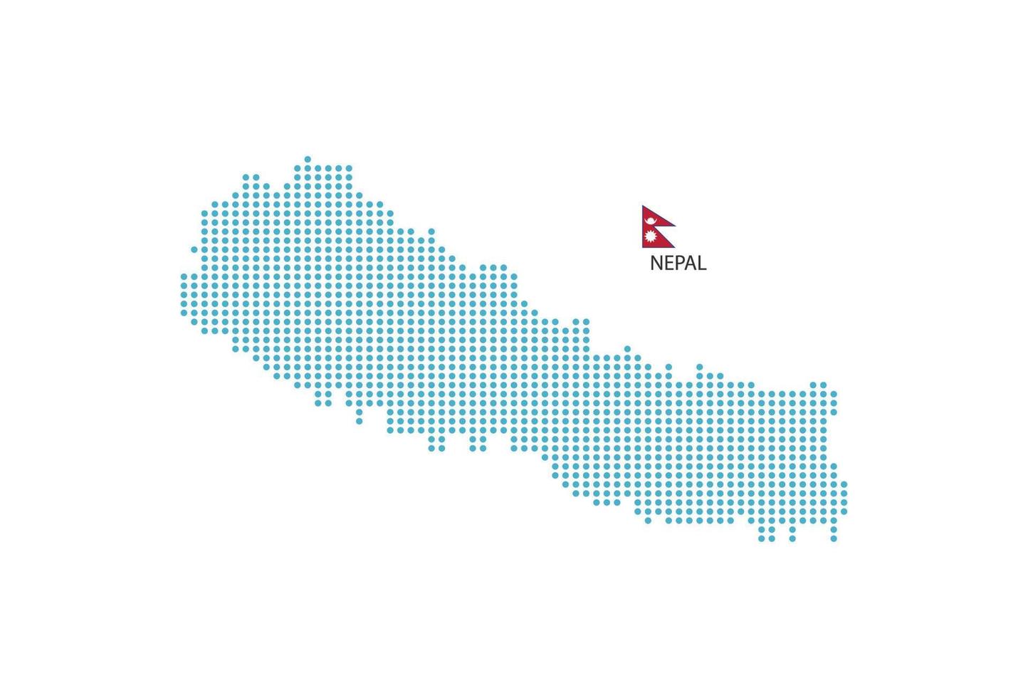 cercle bleu de conception de carte du népal, fond blanc avec le drapeau du népal. vecteur