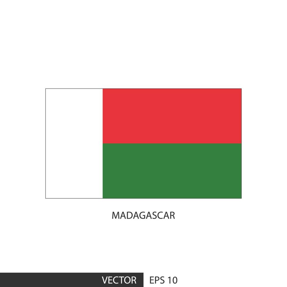 drapeau carré madagascar sur fond blanc et spécifier est le vecteur eps10.