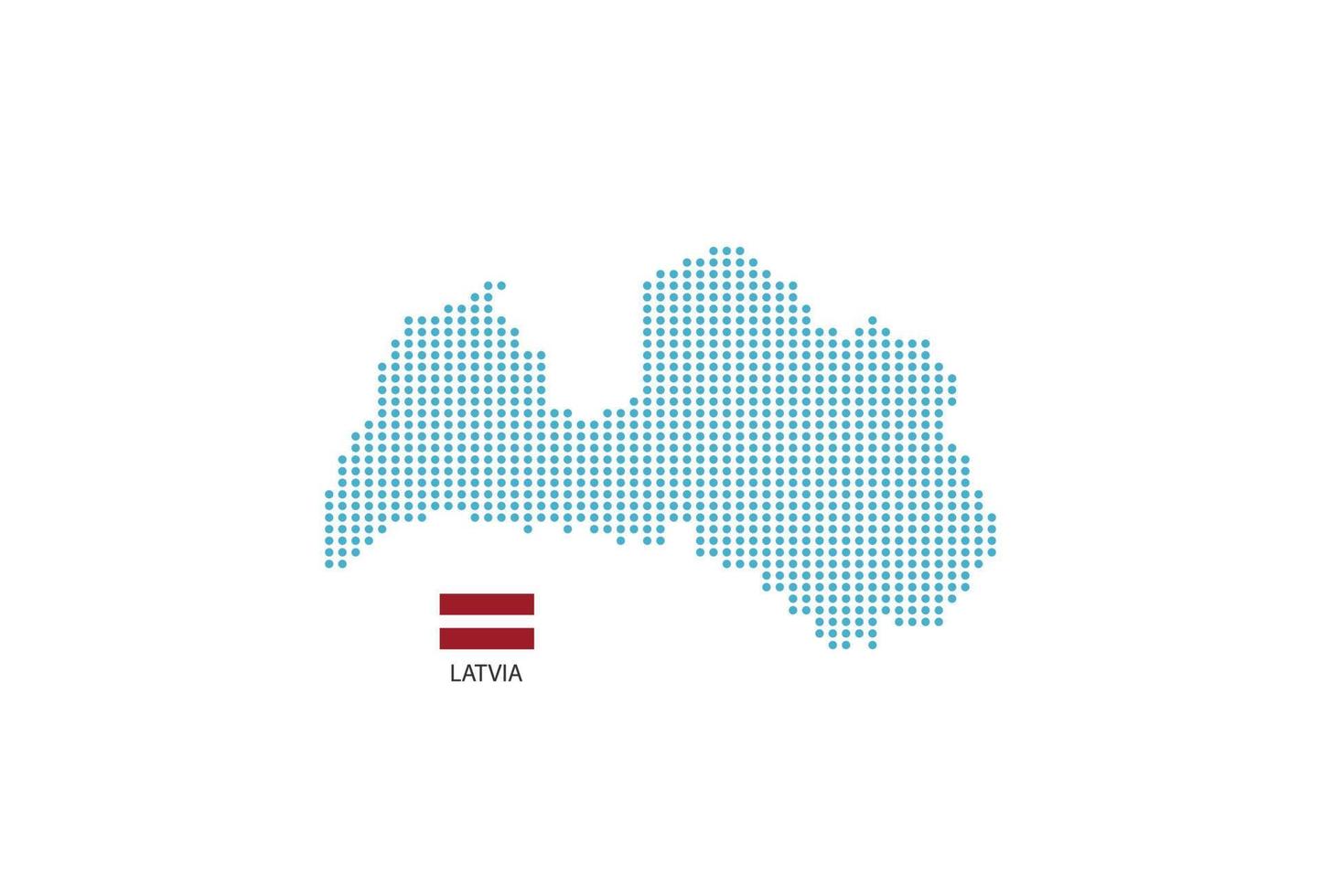 lettonie carte design cercle bleu, fond blanc avec le drapeau de la lettonie. vecteur