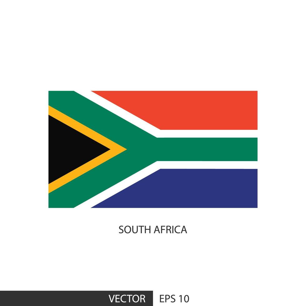 drapeau carré de l'afrique du sud sur fond blanc et spécifiez qu'il s'agit d'un vecteur eps10.