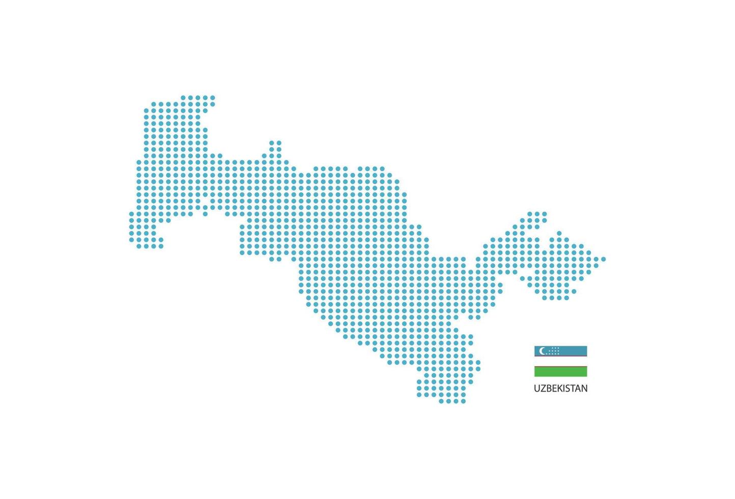 cercle bleu de conception de carte de l'ouzbékistan, fond blanc avec le drapeau de l'ouzbékistan. vecteur