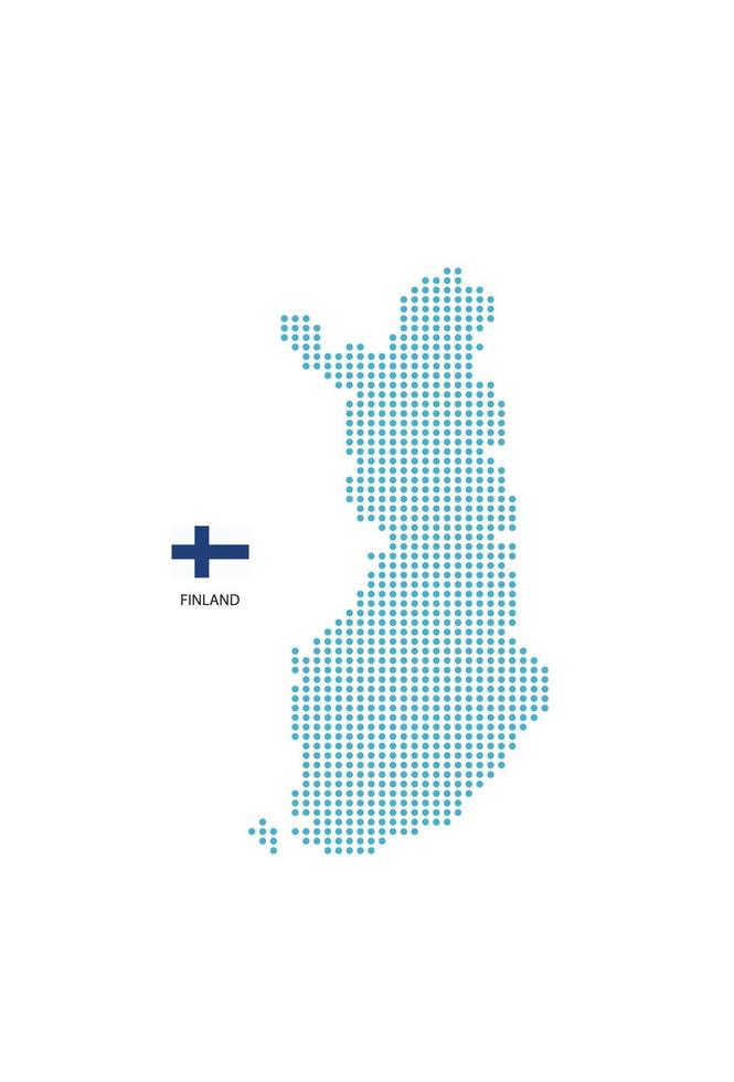 cercle bleu de conception de carte de finlande, fond blanc avec le drapeau de la finlande. vecteur