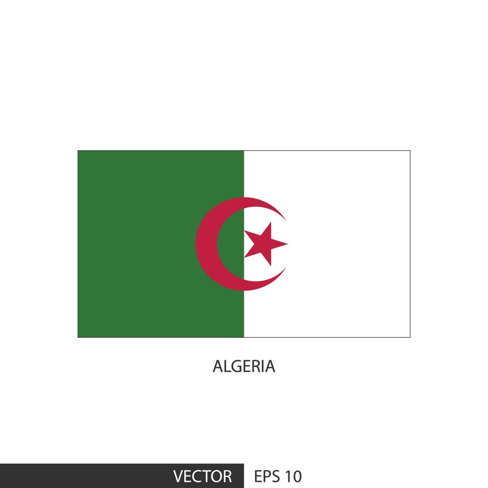 drapeau carré de l'algérie sur fond blanc et spécifiez qu'il s'agit d'un vecteur eps10.