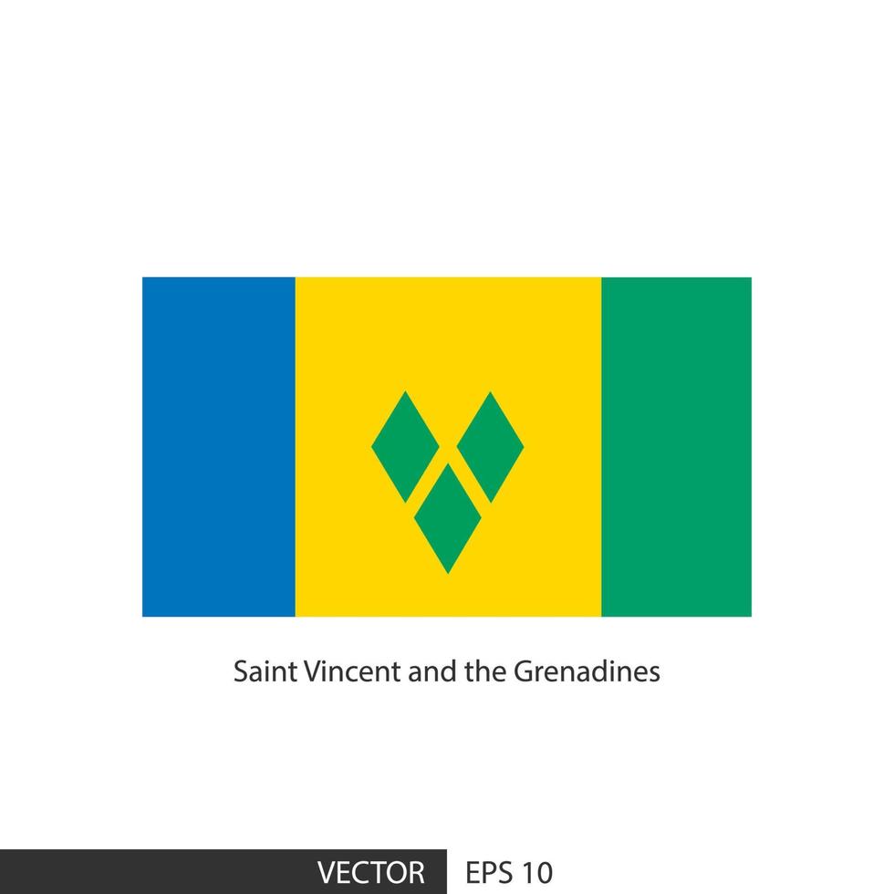 drapeau carré saint vincent et les grenadines sur fond blanc et spécifier est le vecteur eps10.