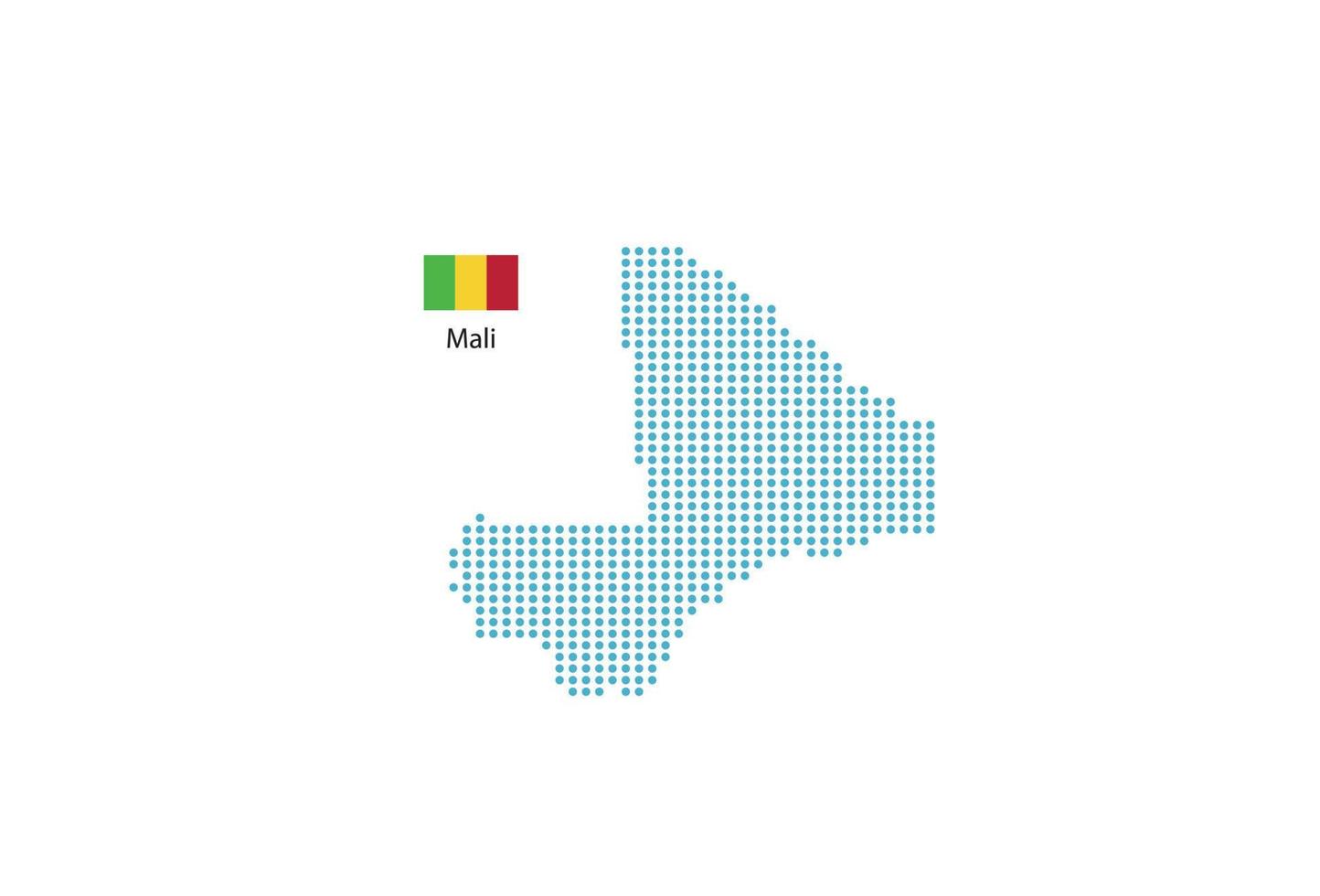 conception de carte du mali cercle bleu, fond blanc avec le drapeau de l'arabie saoudite. vecteur