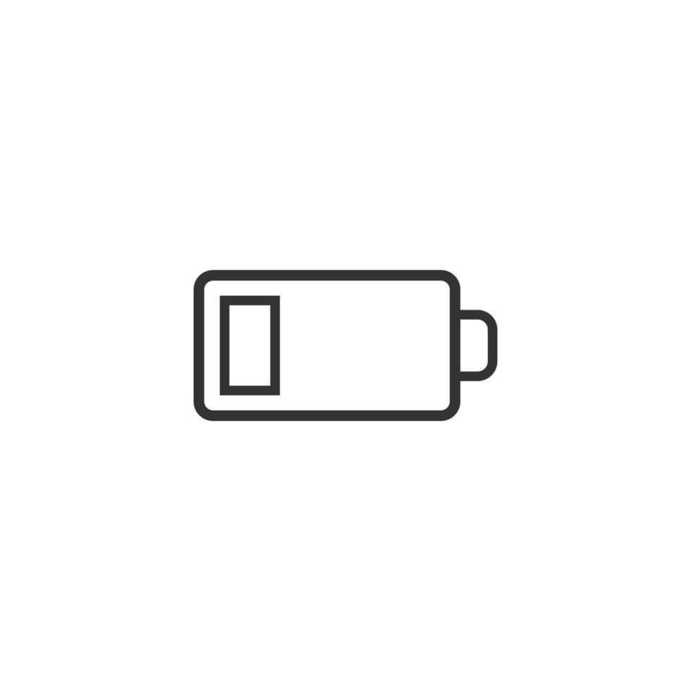 icône de charge de batterie dans un style plat. illustration vectorielle de niveau de puissance sur fond blanc isolé. concept d'entreprise d'accumulateur au lithium. vecteur