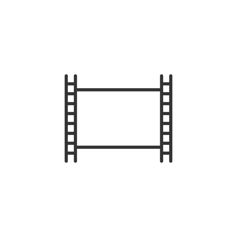 icône de film dans un style plat. illustration vectorielle de film sur fond blanc isolé. lire le concept d'entreprise vidéo. vecteur