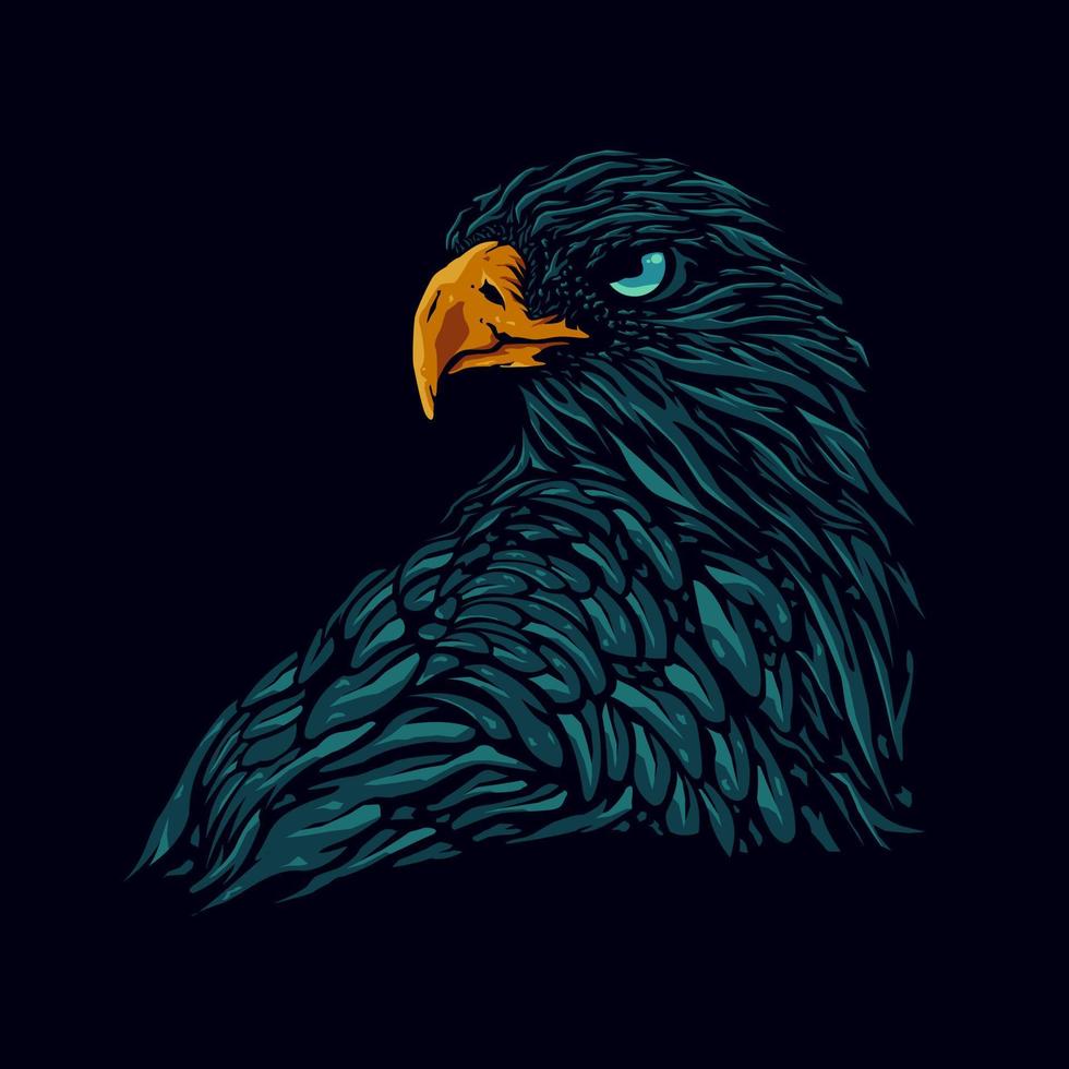 création de logo illustration tête d'aigle vecteur