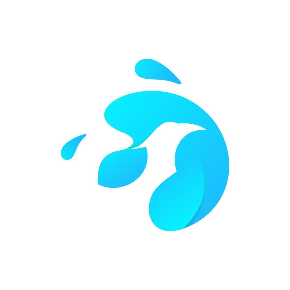 logo d'illustration d'art de tête d'oiseau bleu clair délicat vecteur