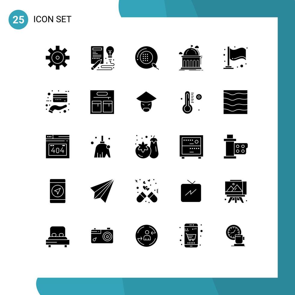 ensemble de 25 symboles d'icônes d'interface utilisateur modernes signes pour terminer l'apprentissage de la bibliothèque d'éducation physique éléments de conception vectoriels modifiables vecteur