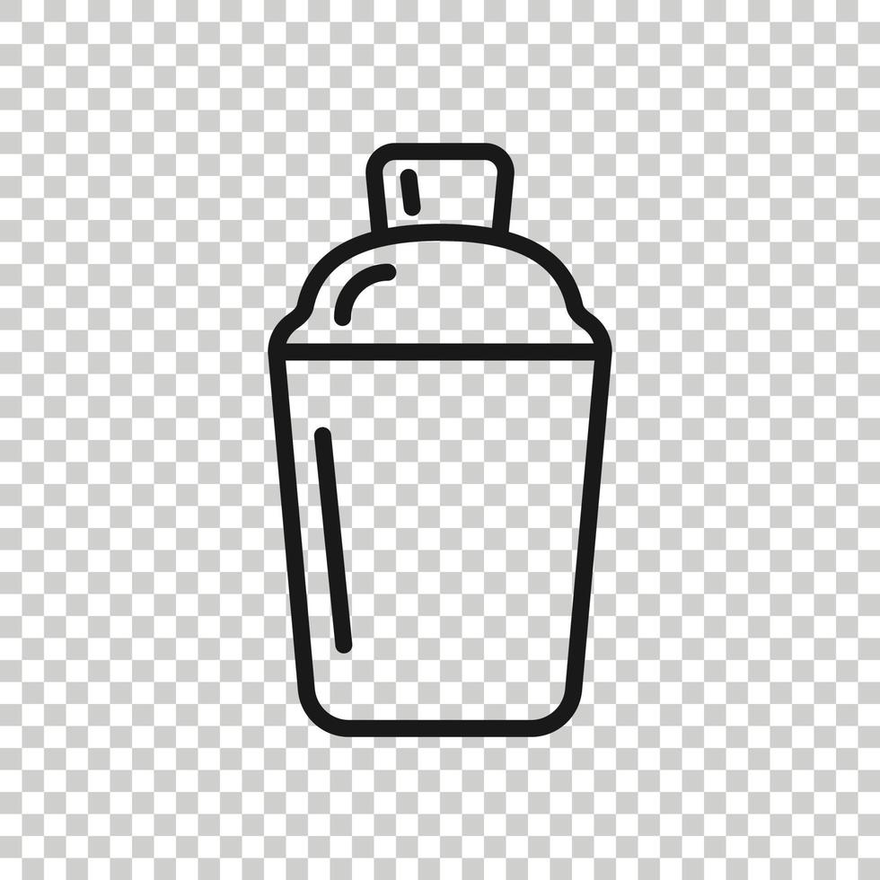 icône de cocktail shaker dans un style plat. illustration vectorielle de bouteille d'alcool sur fond blanc isolé. concept d'entreprise de boisson de bar. vecteur