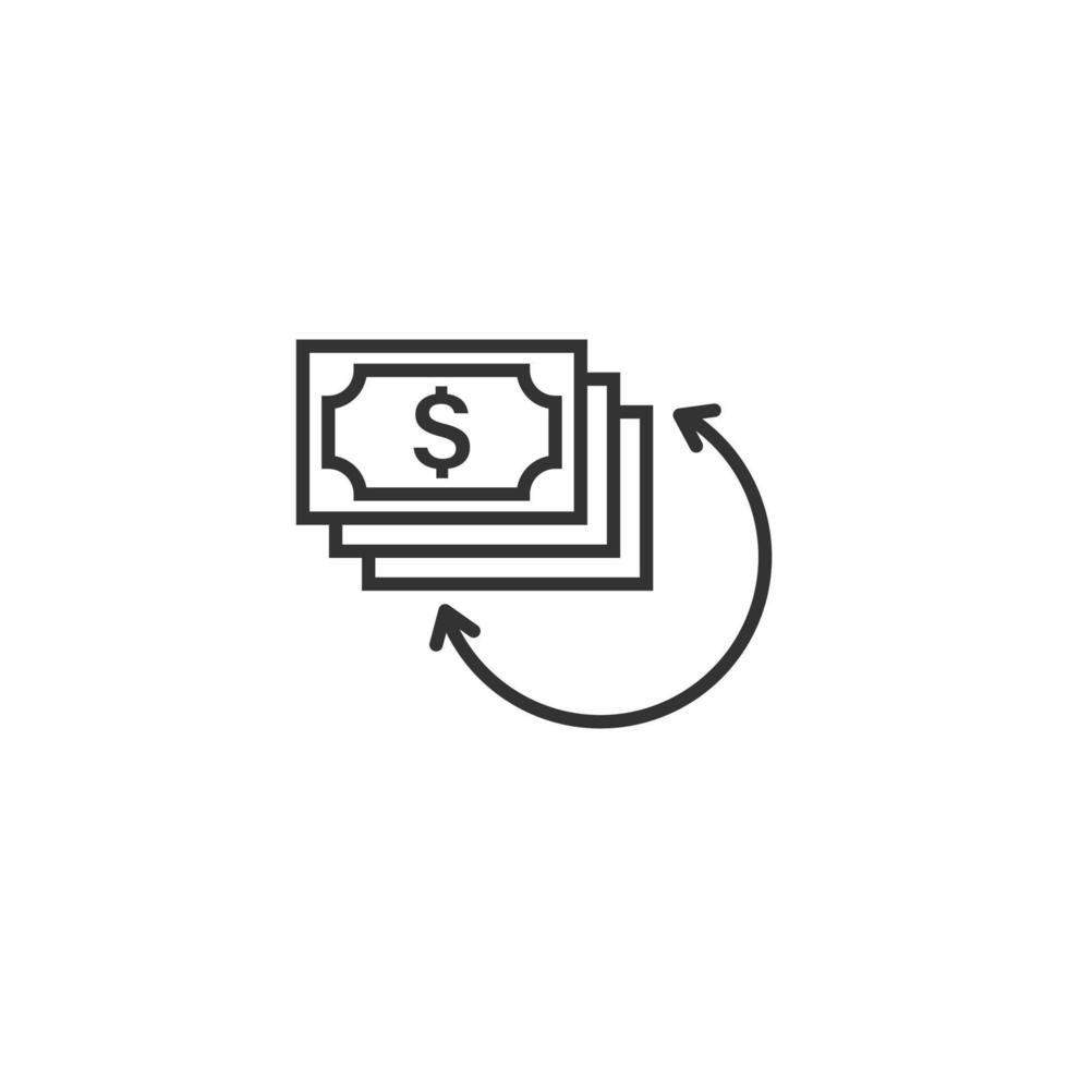 icône d'augmentation du taux de revenu dans un style plat. illustration vectorielle de performance financière sur fond blanc isolé. pièce de monnaie avec le concept d'entreprise de flèche de croissance. vecteur