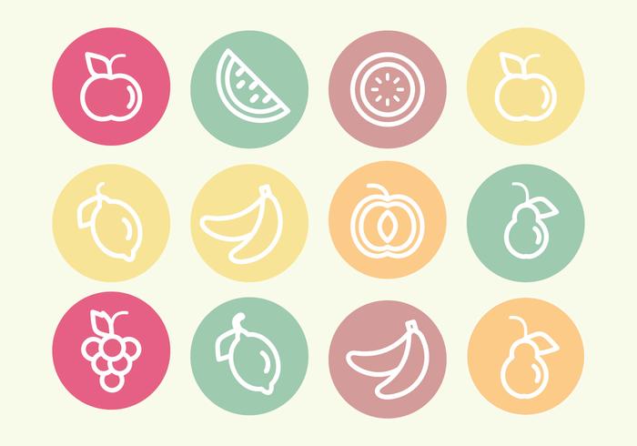 Ensemble vectoriel d'icônes de fruits