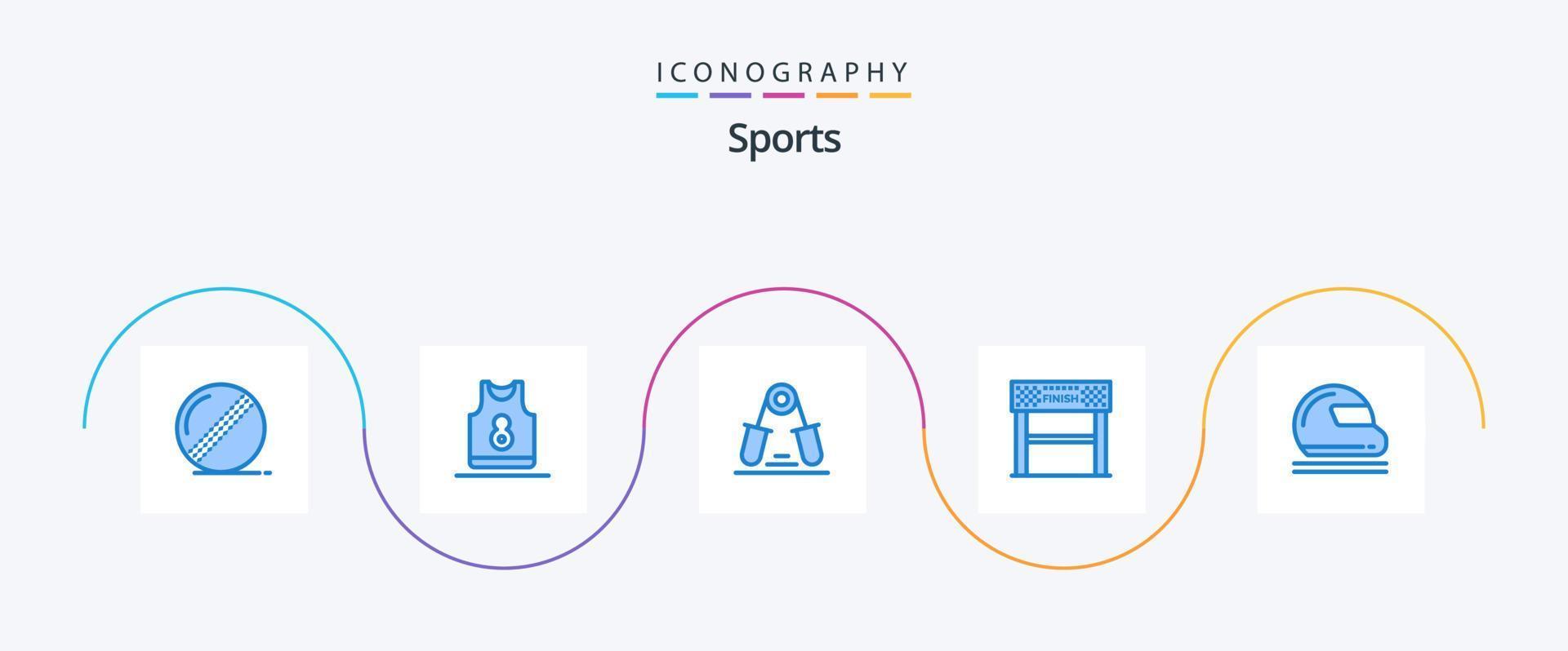 pack d'icônes bleu sport 5, y compris la course. la ligne. habits. terminer. exercice vecteur
