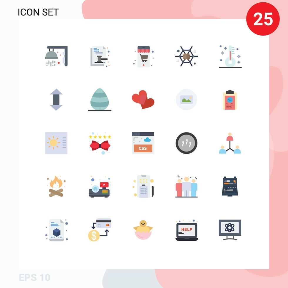 interface mobile ensemble de 25 pictogrammes de couleur plate de brainstorming de noël cerveau juridique éléments de conception vectoriels modifiables vecteur