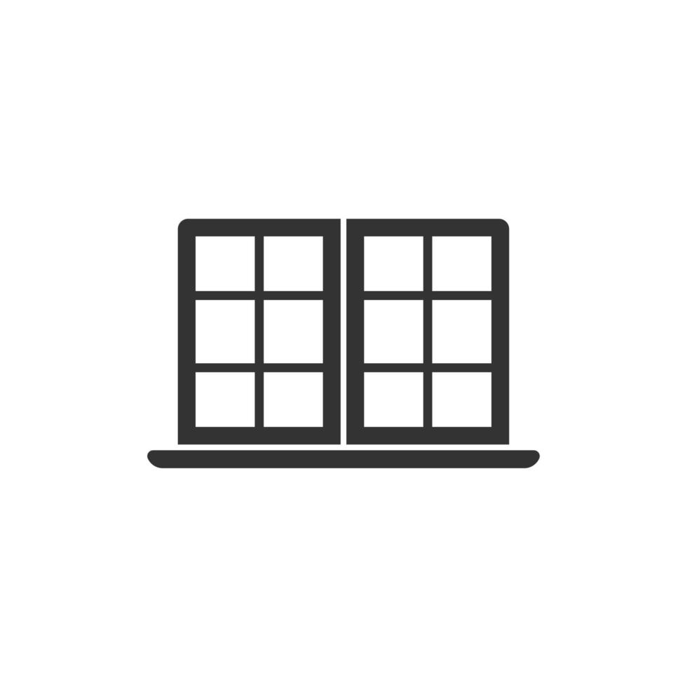 icône de fenêtre dans un style plat. illustration vectorielle de battant sur fond isolé. concept d'entreprise de signe intérieur de maison. vecteur