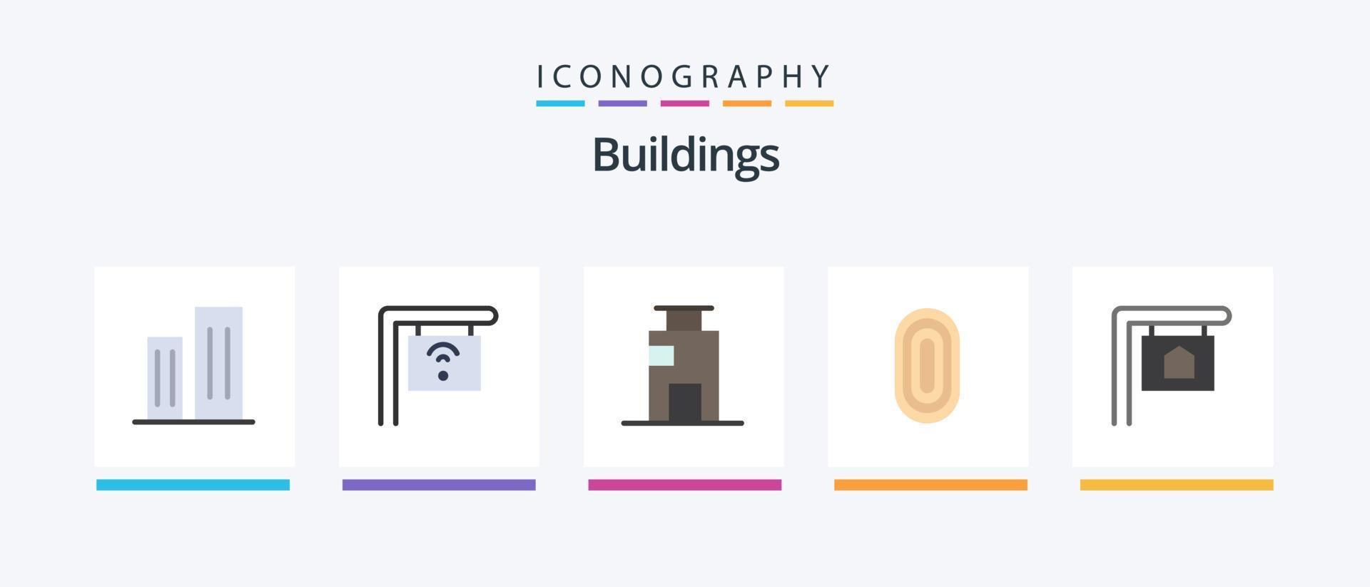bâtiments plat 5 pack d'icônes comprenant un tapis. ornement. appartement. bâtiments. Bureau. conception d'icônes créatives vecteur