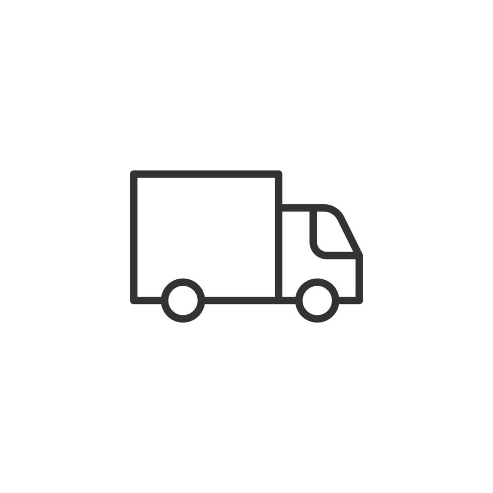 icône de camion de livraison dans un style plat. van illustration vectorielle sur fond blanc isolé. concept d'entreprise de voiture de fret. vecteur