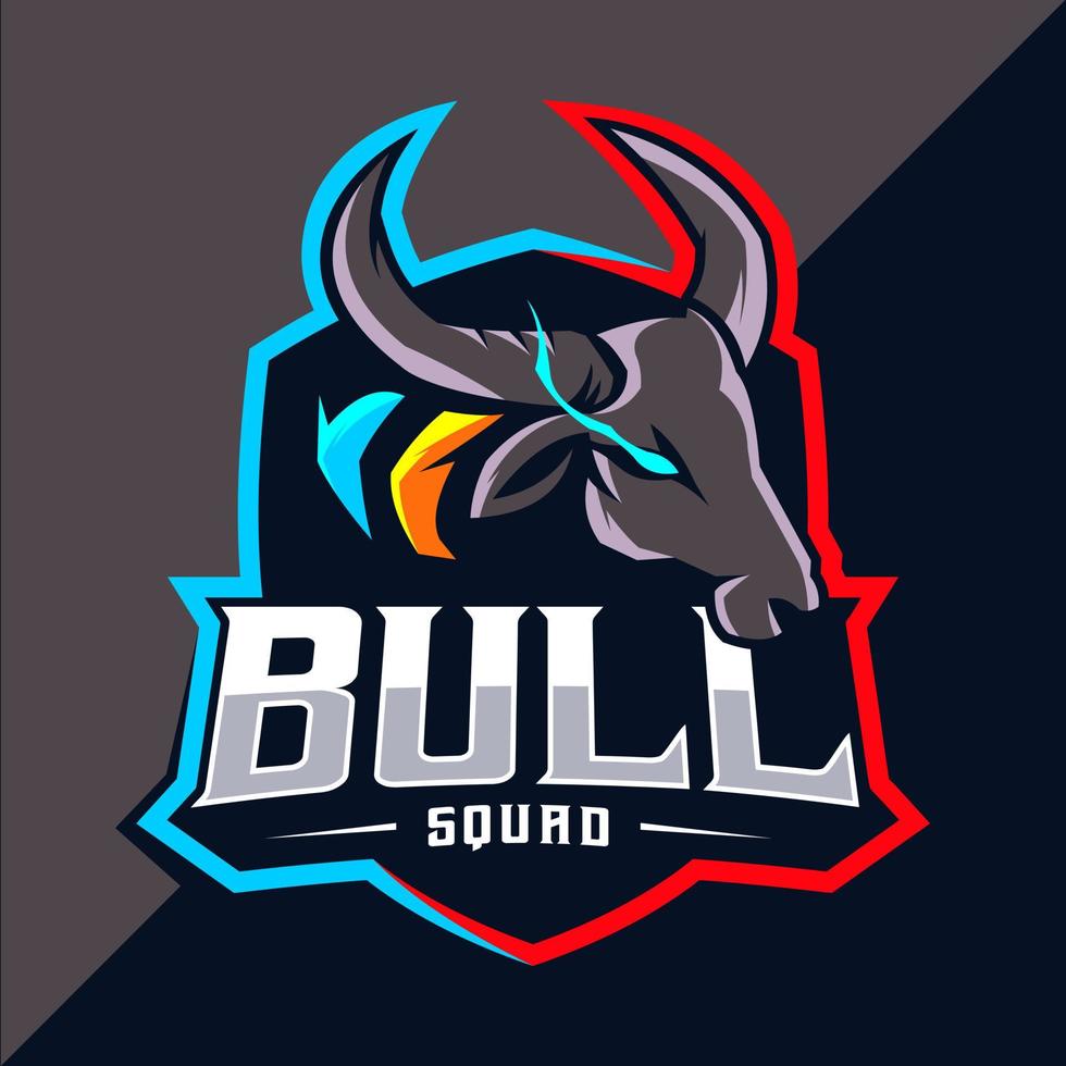 création de logo esport mascotte taureau vecteur