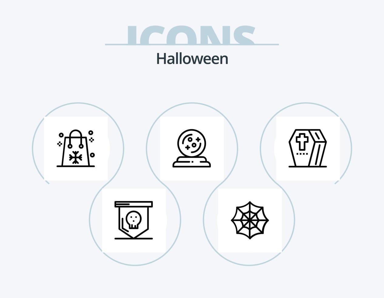 pack d'icônes de ligne halloween 5 conception d'icônes. faux. Halloween. cercle. argent. dollar vecteur