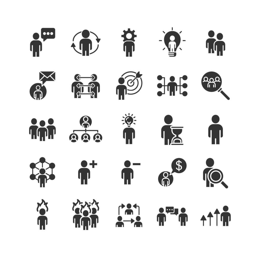 icône de leadership de personnes définie dans un style plat. personne collection illustration vectorielle sur fond blanc isolé. concept d'entreprise de travail d'équipe utilisateur. vecteur