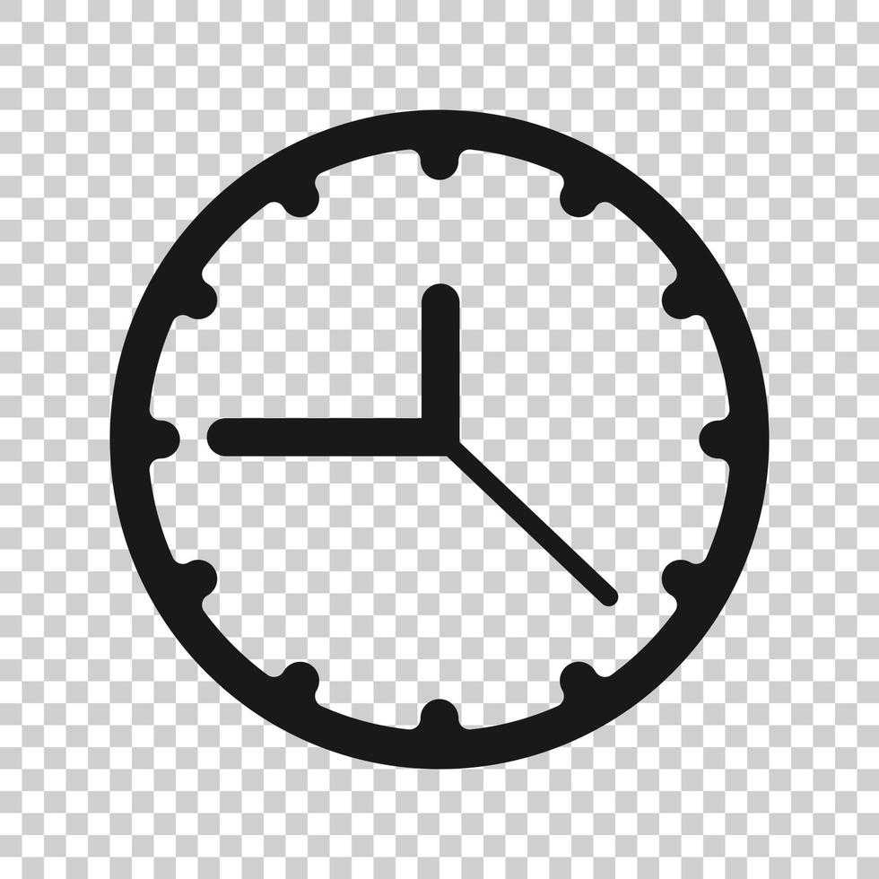 icône de l'horloge dans un style plat. regarder l'illustration vectorielle sur fond blanc isolé. concept d'entreprise de minuterie. vecteur