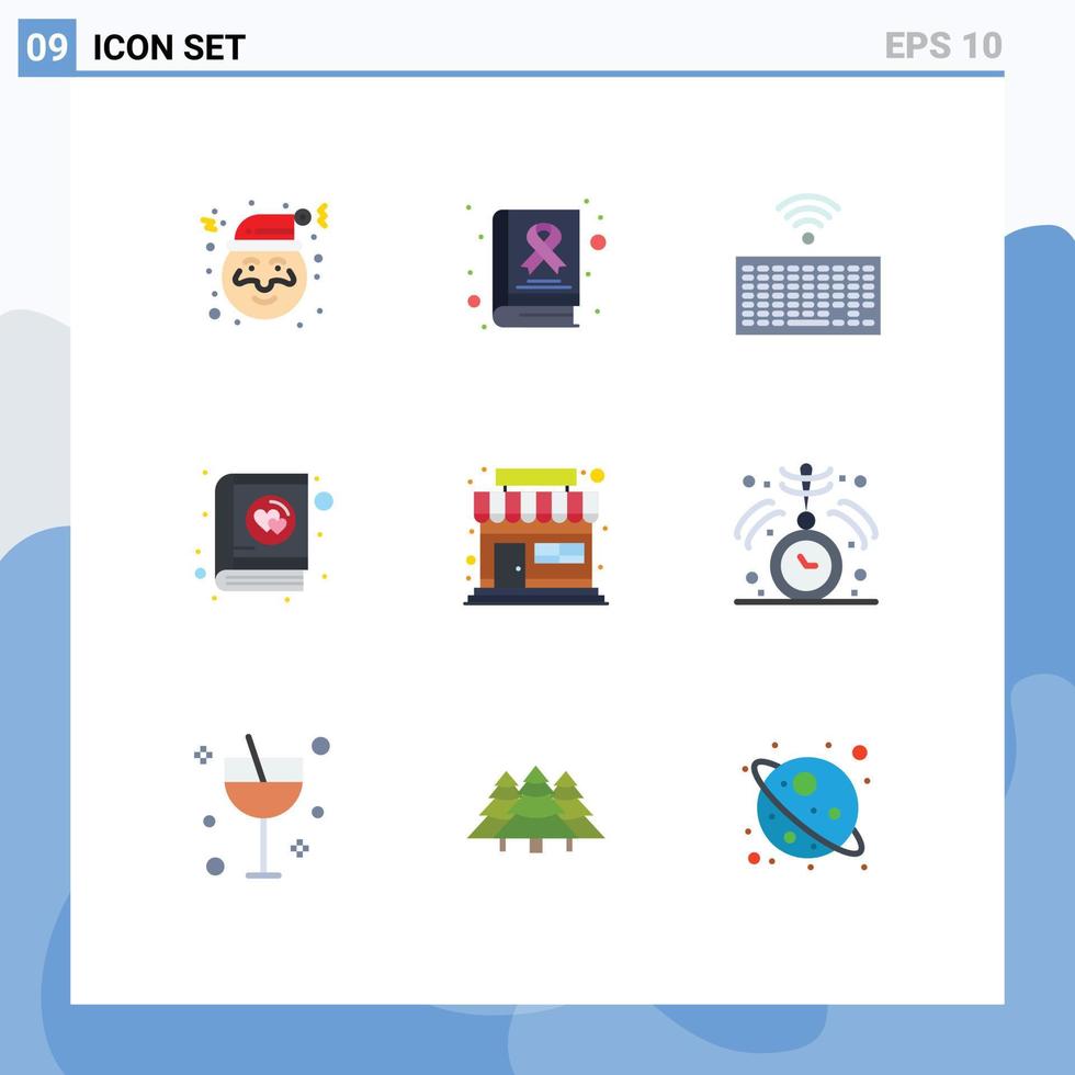 ensemble de 9 symboles d'icônes d'interface utilisateur modernes signes pour le clavier du marché du magasin valentine amour éléments de conception vectoriels modifiables vecteur