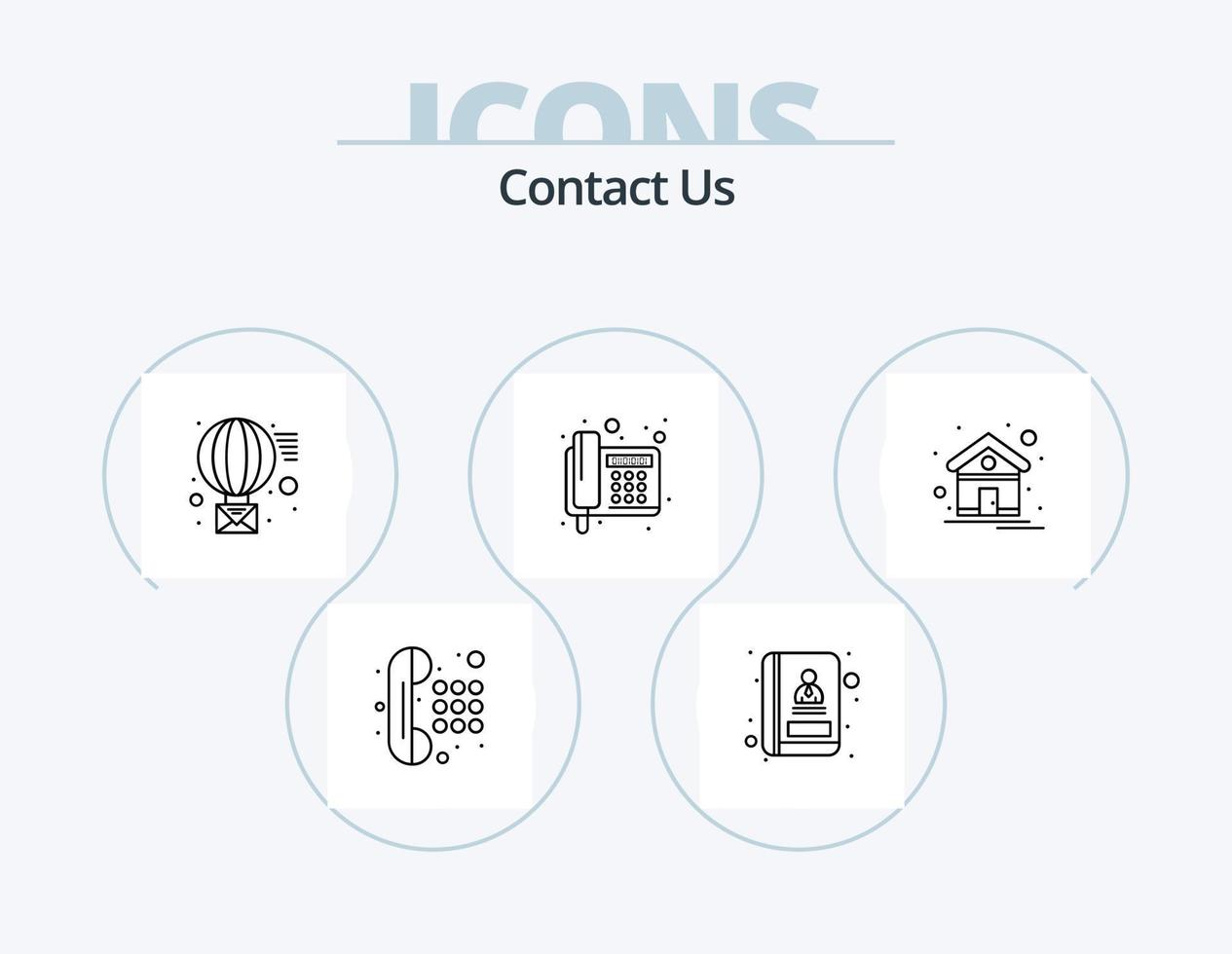 contactez-nous ligne icône pack 5 conception d'icônes. envoyer. message. partager des documents. e-mail. recevoir vecteur