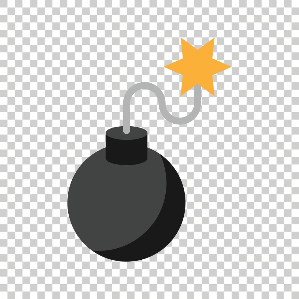 icône de bombe dans un style plat. illustration vectorielle de dynamite sur fond blanc isolé. concept d'entreprise c4 tnt. vecteur