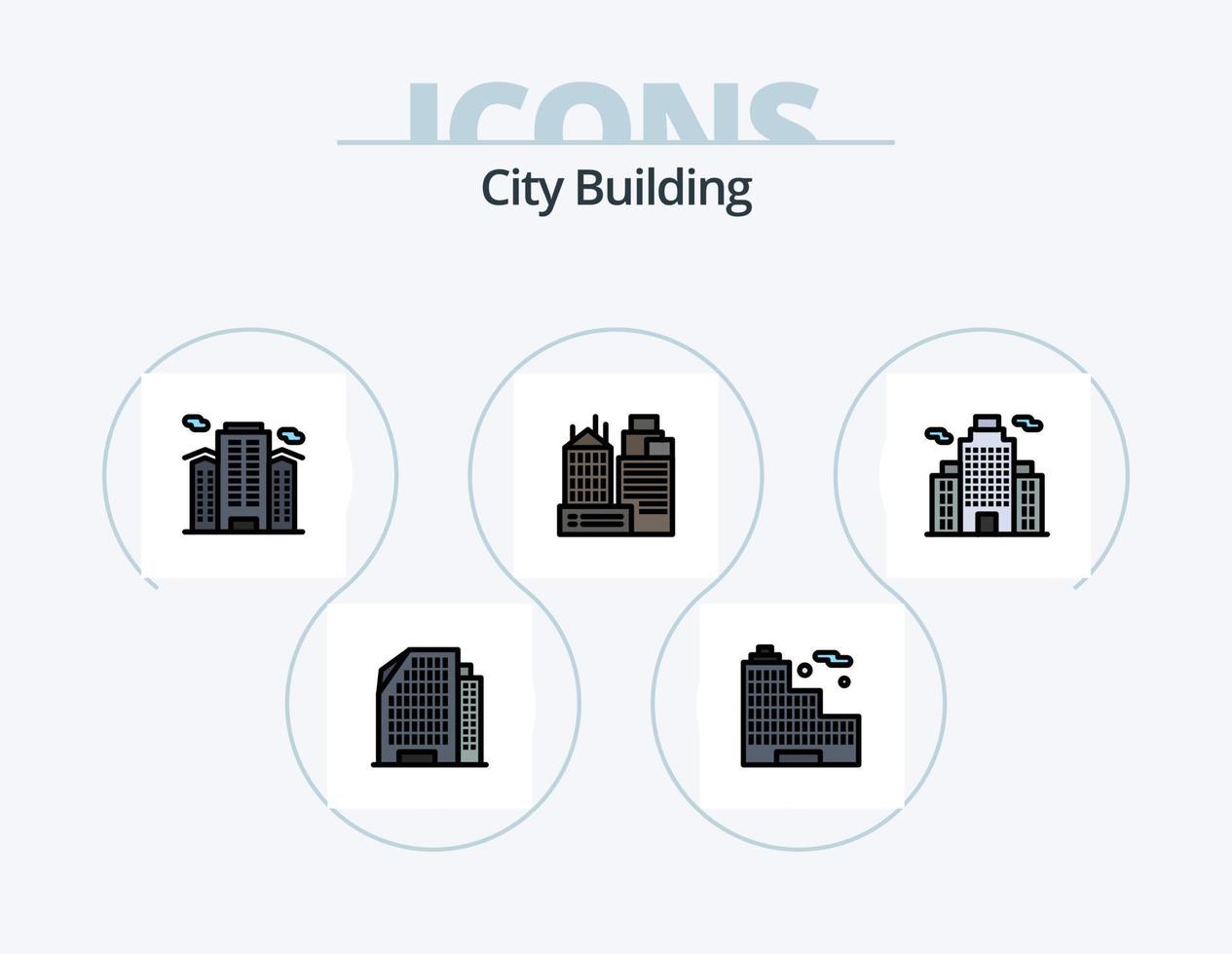 ligne de construction de ville remplie icône pack 5 conception d'icônes. . place. . Entreprise vecteur