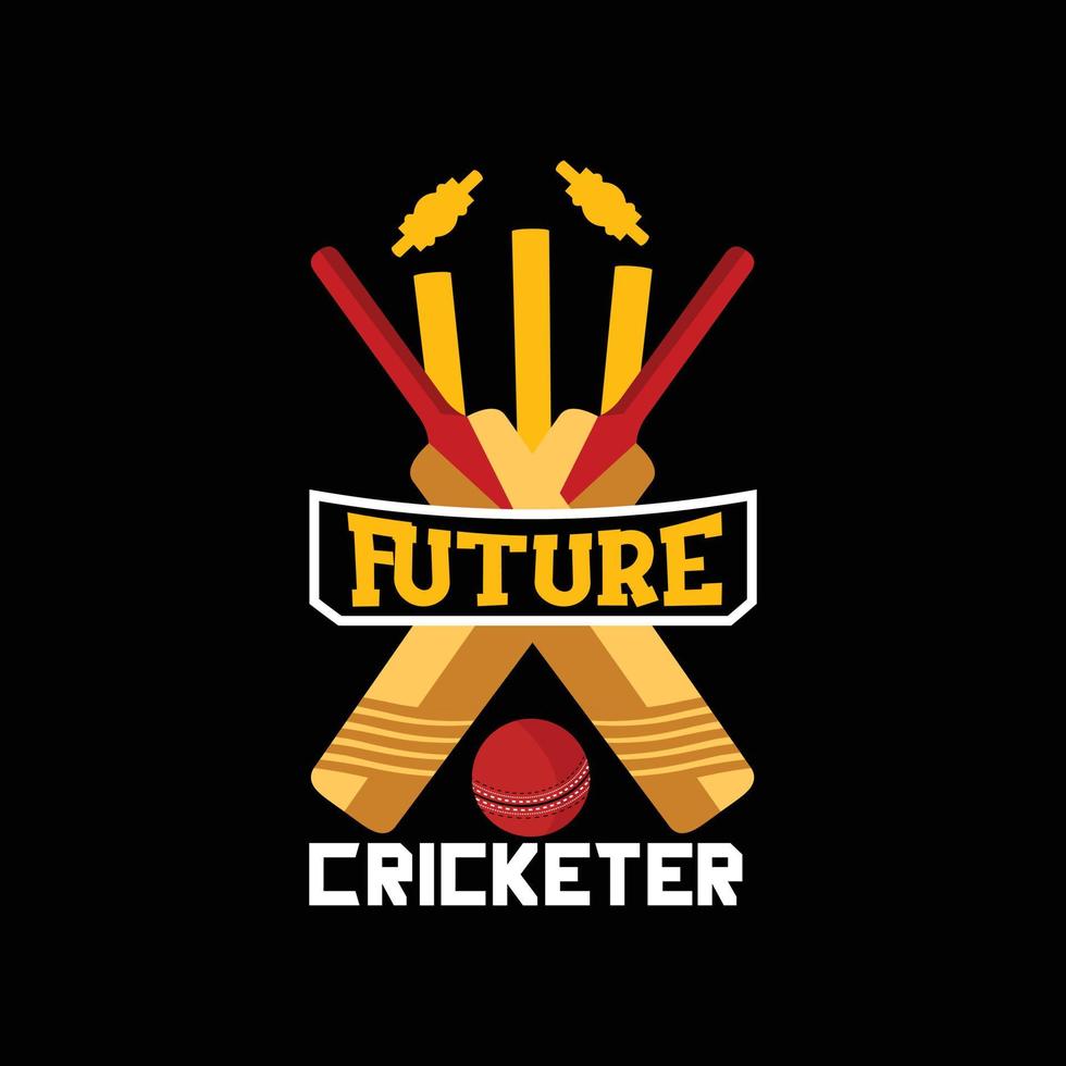 future conception de t-shirt de vecteur de cricket. conception de t-shirt de cricket. peut être utilisé pour imprimer des tasses, des autocollants, des cartes de vœux, des affiches, des sacs et des t-shirts.