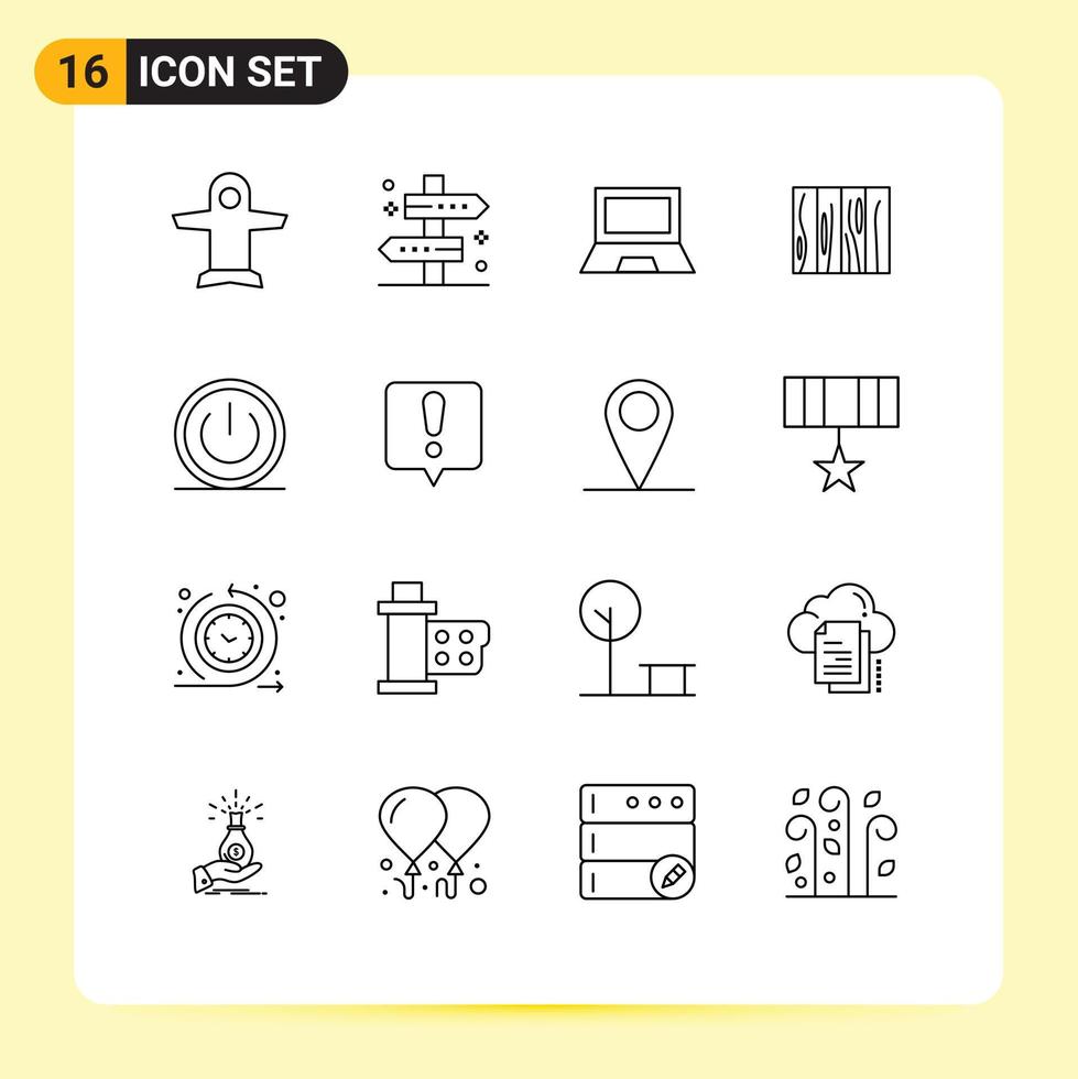 pack d'icônes vectorielles stock de 16 signes et symboles de ligne pour la conception de meubles façon carrelage éléments de conception vectoriels modifiables vecteur