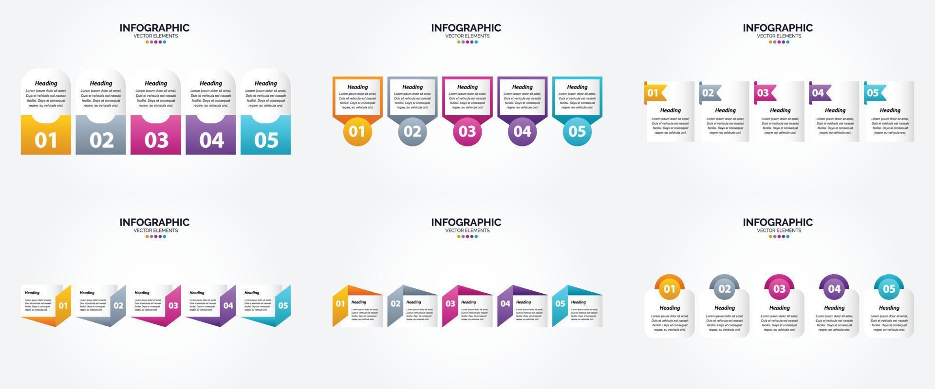 ensemble de conception plate d'infographie d'illustration vectorielle pour la brochure publicitaire et le magazine vecteur