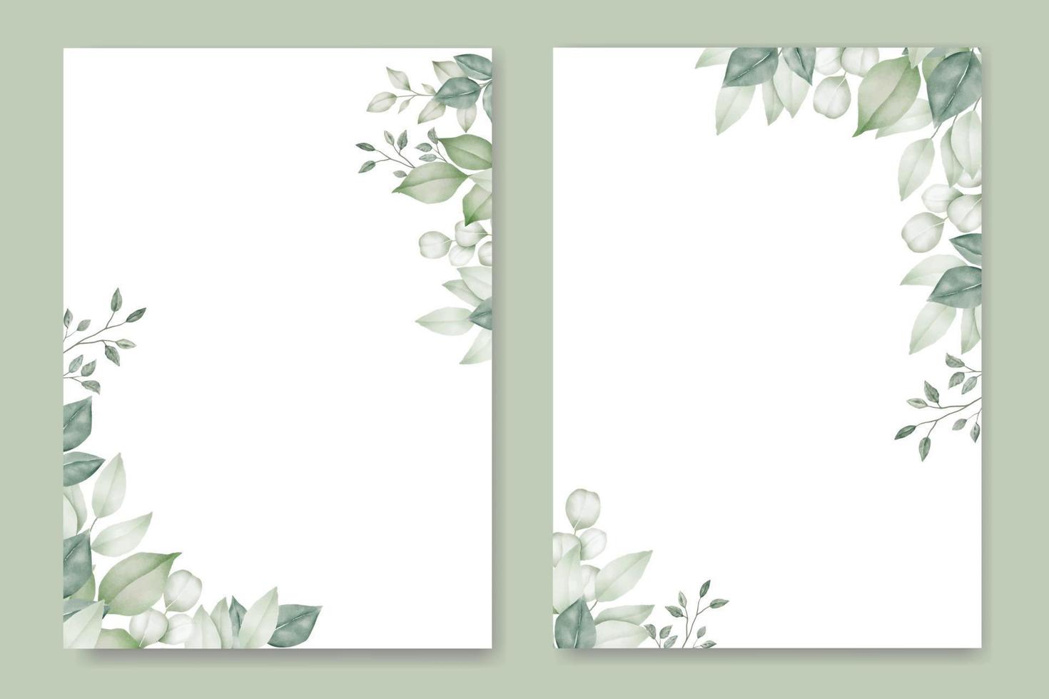 beau modèle de carte d'invitation de mariage aquarelle floral vecteur