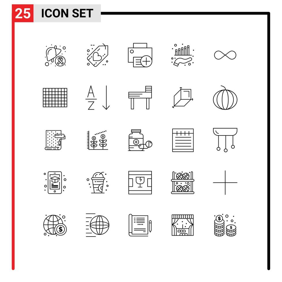 pack d'interface utilisateur de 25 lignes de base de dispositifs matériels de cœur d'entreprise de croissance éléments de conception vectoriels modifiables vecteur