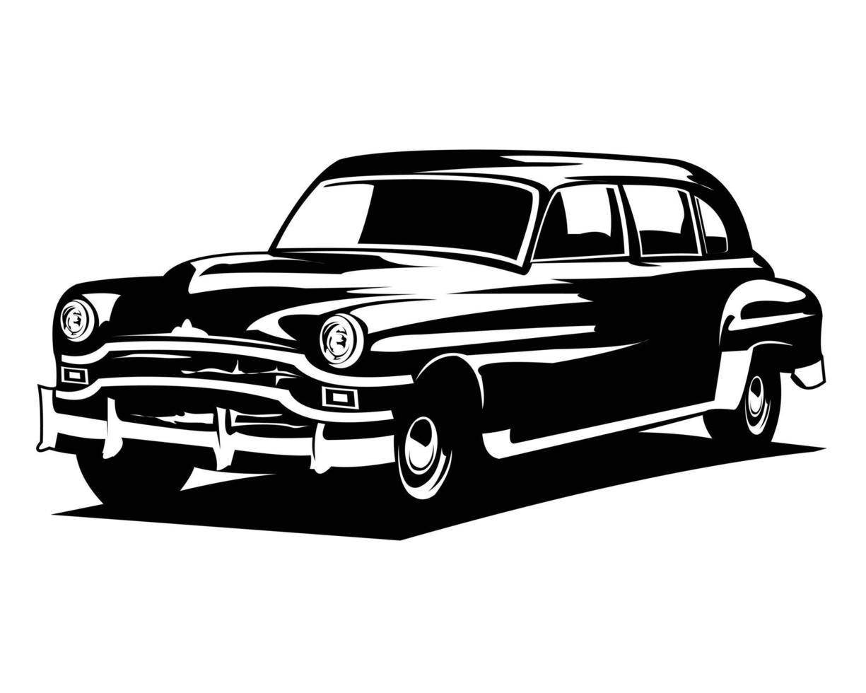 vue de silhouette de logo de chevy de voiture classique du côté isolé de fond blanc. vecteur de concept de badge emblème isolé. disponible eps 10.