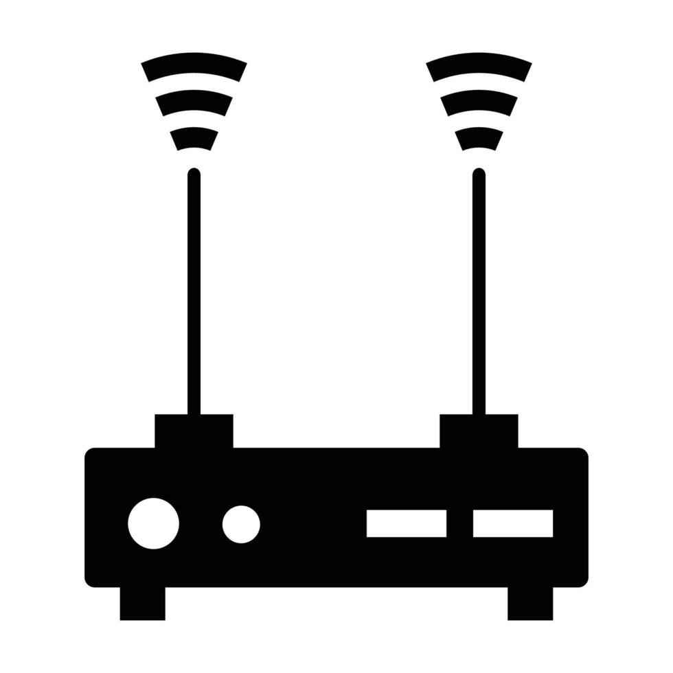 icône solide du routeur vecteur