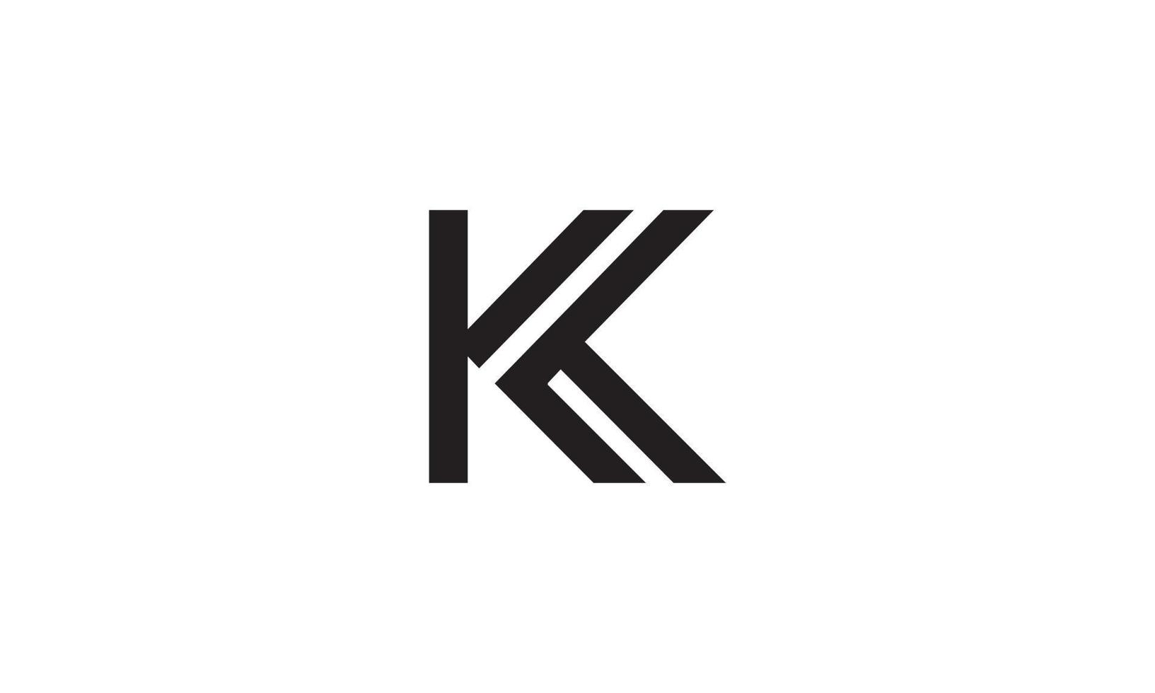 alphabet lettres initiales monogramme logo kt vecteur