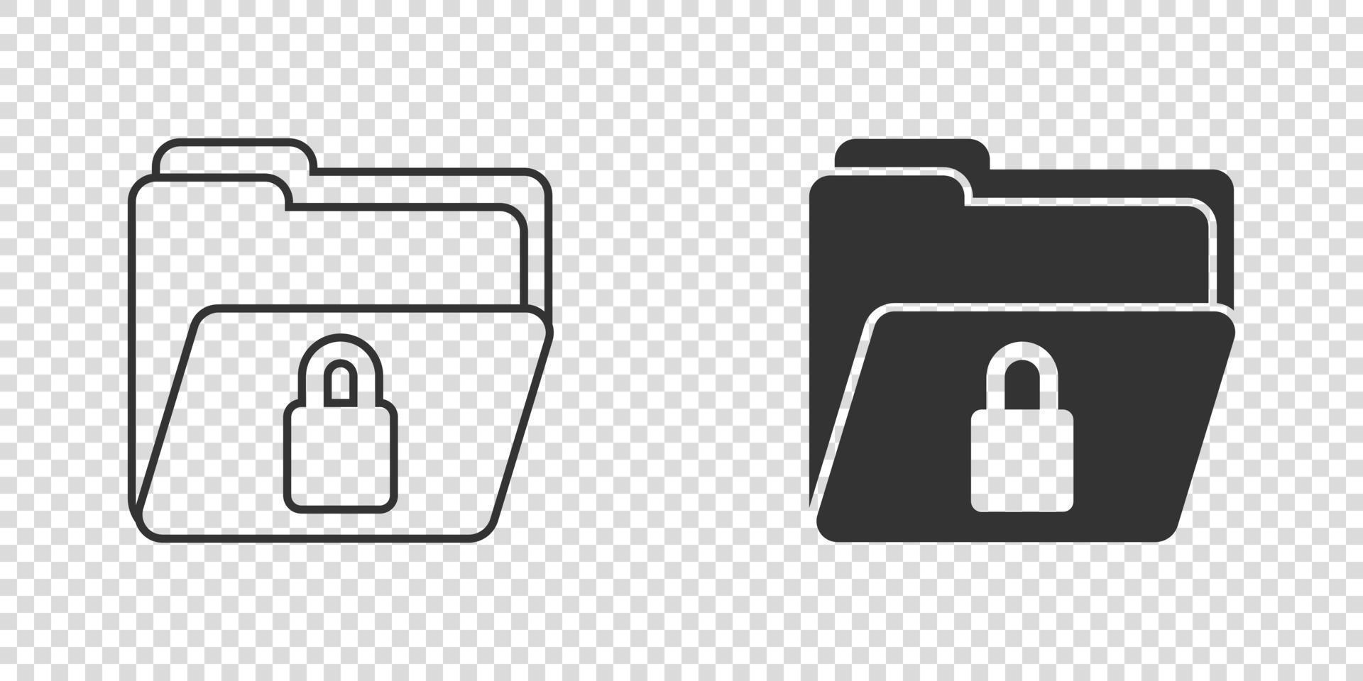 icône d'autorisation de dossier de fichiers dans un style plat. illustration vectorielle d'accès aux documents sur fond isolé. concept d'entreprise de signe d'archives secrètes. vecteur