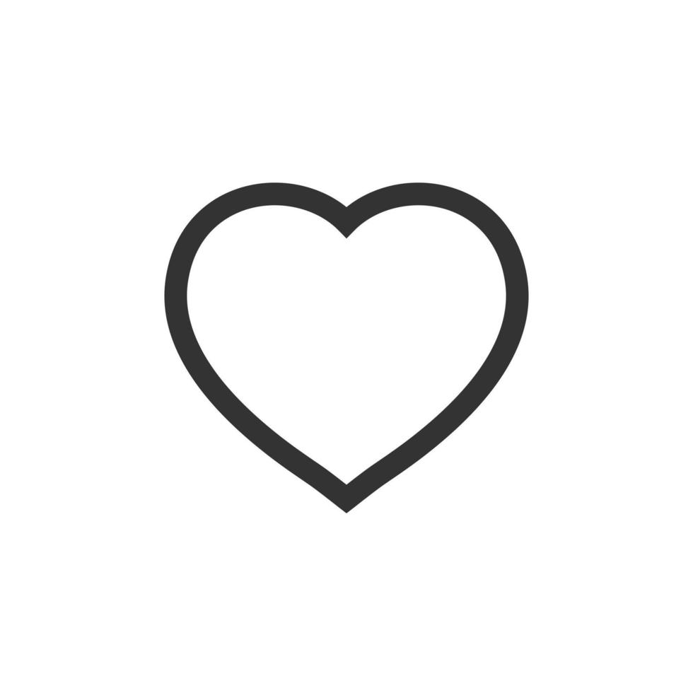 icône de coeur dans un style plat. amour illustration vectorielle sur fond blanc isolé. concept d'entreprise romantique. vecteur
