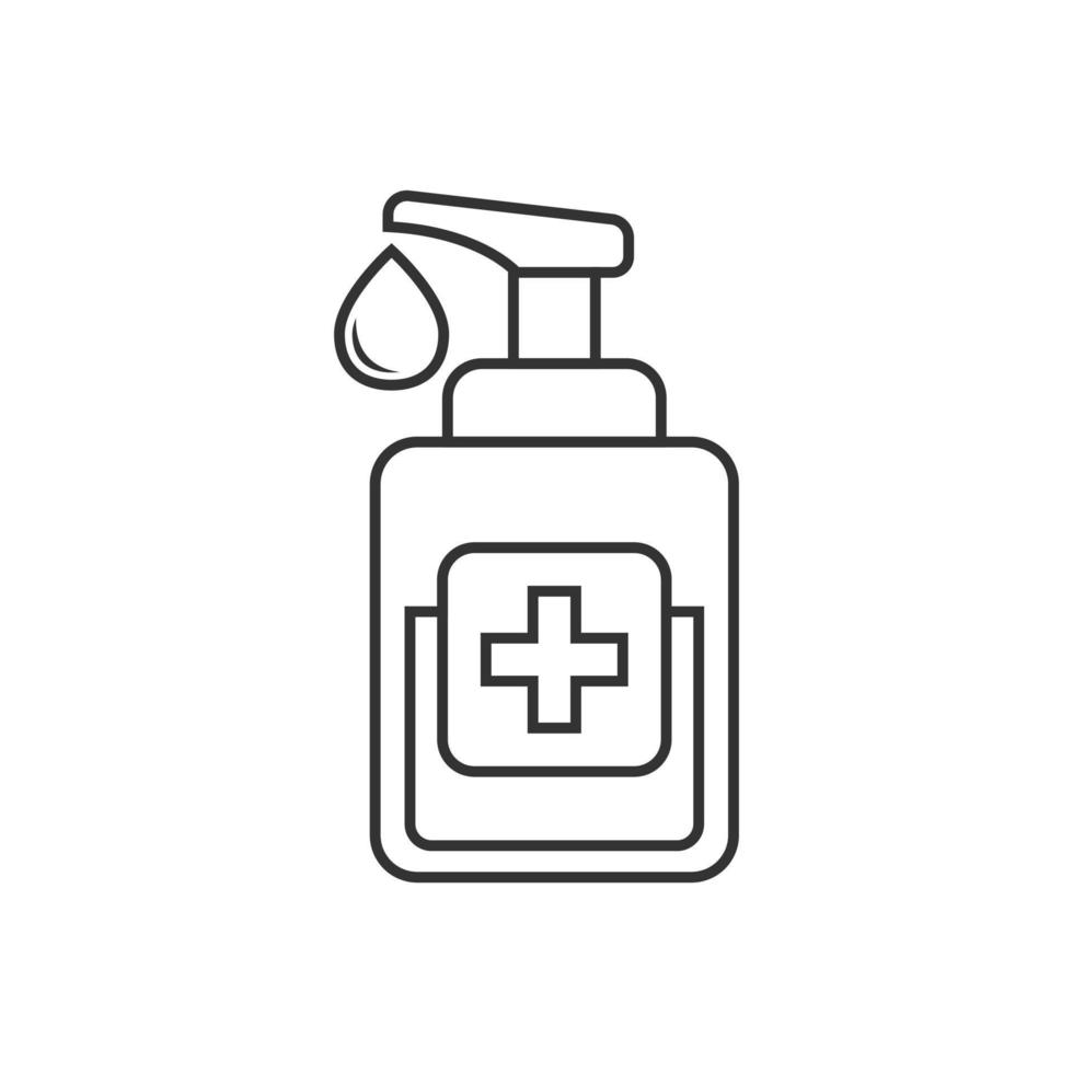 icône de désinfectant pour les mains dans un style plat. illustration vectorielle de bouteille antiseptique sur fond isolé. désinfecter le concept d'entreprise de signe de gel. vecteur