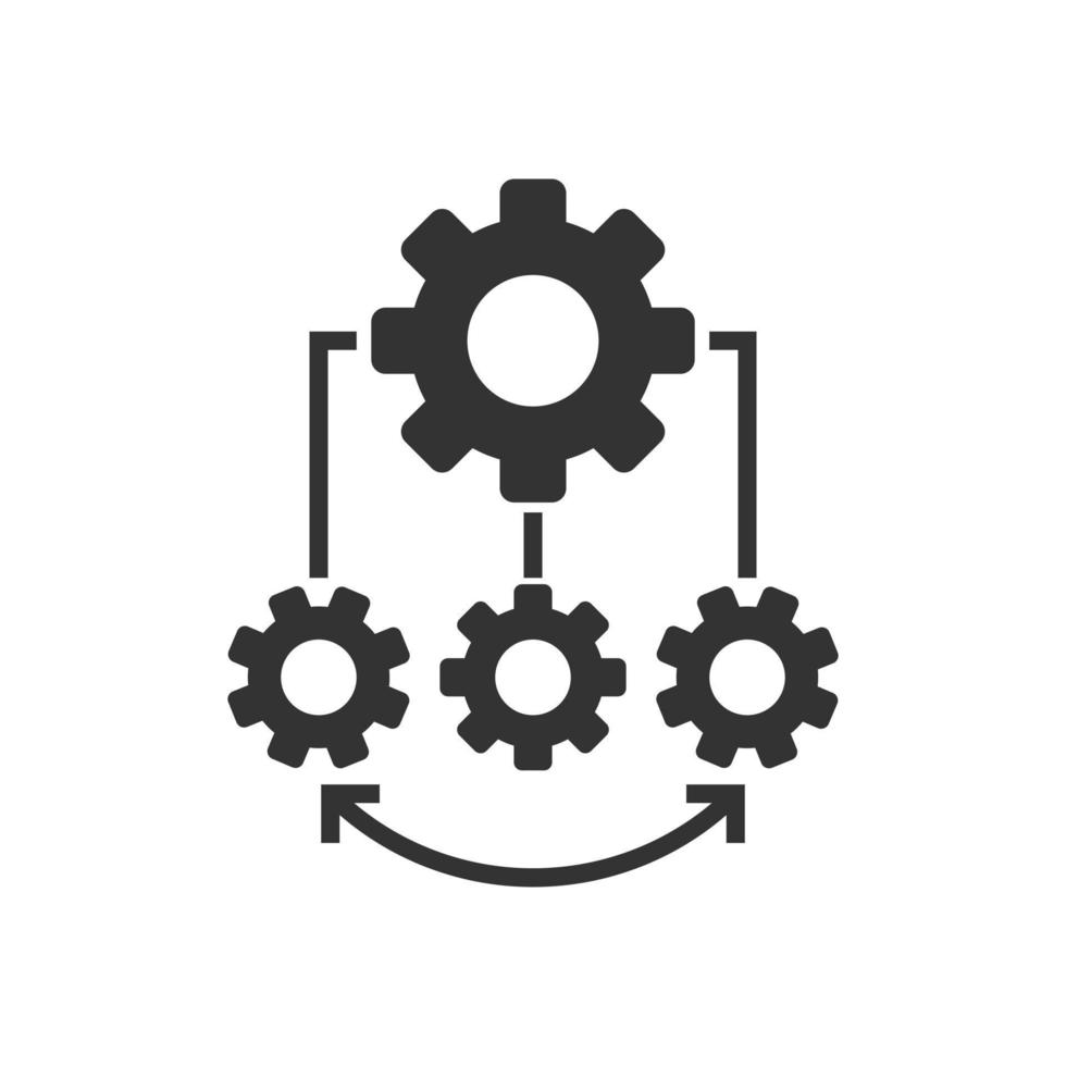 icône d'amélioration dans un style plat. illustration vectorielle de projet d'engrenage sur fond blanc isolé. concept d'entreprise de productivité. vecteur